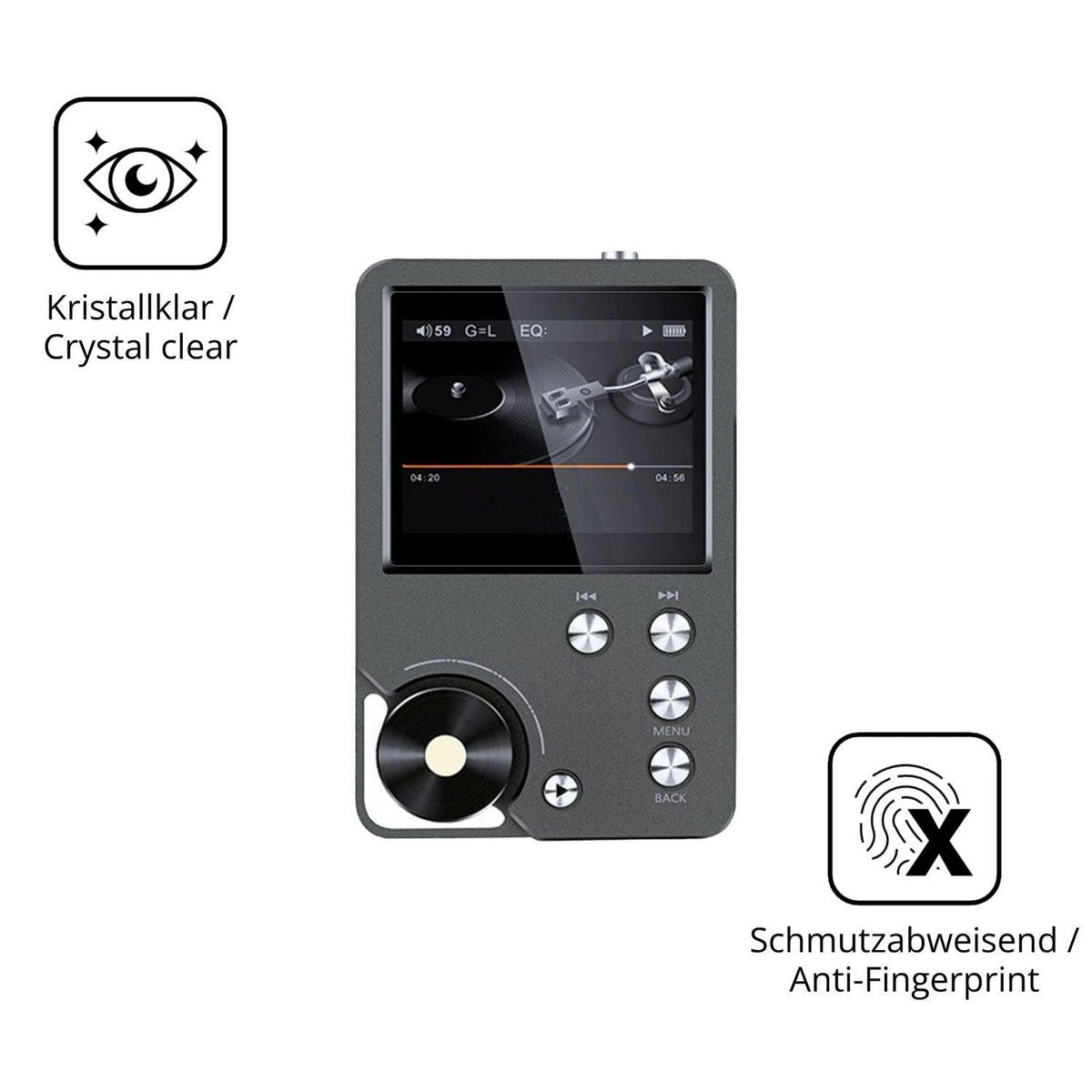 2x 9H Schutzfolie für Ouitble Hi Res MP3-Player Pa (5)