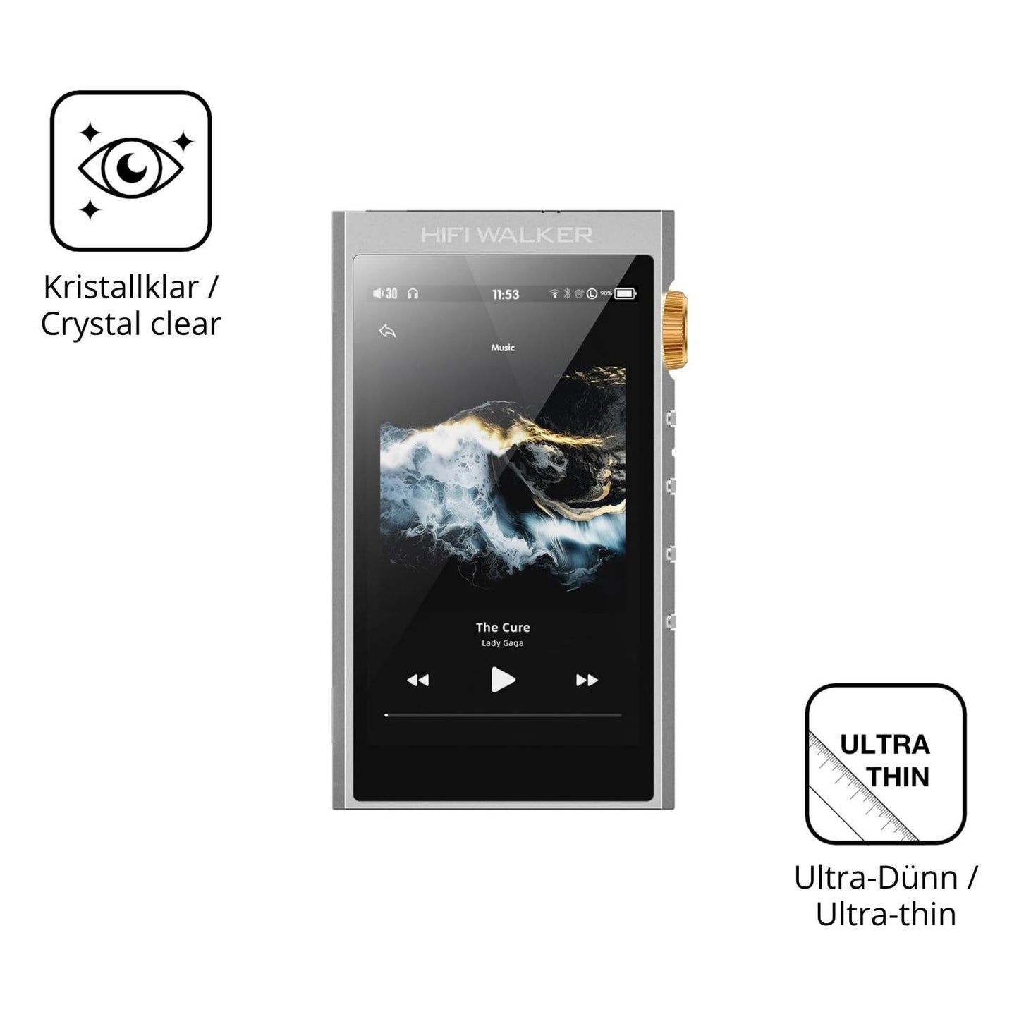 4x Schutzfolie klar für HIFI WALKER G7 Pro Display (5)