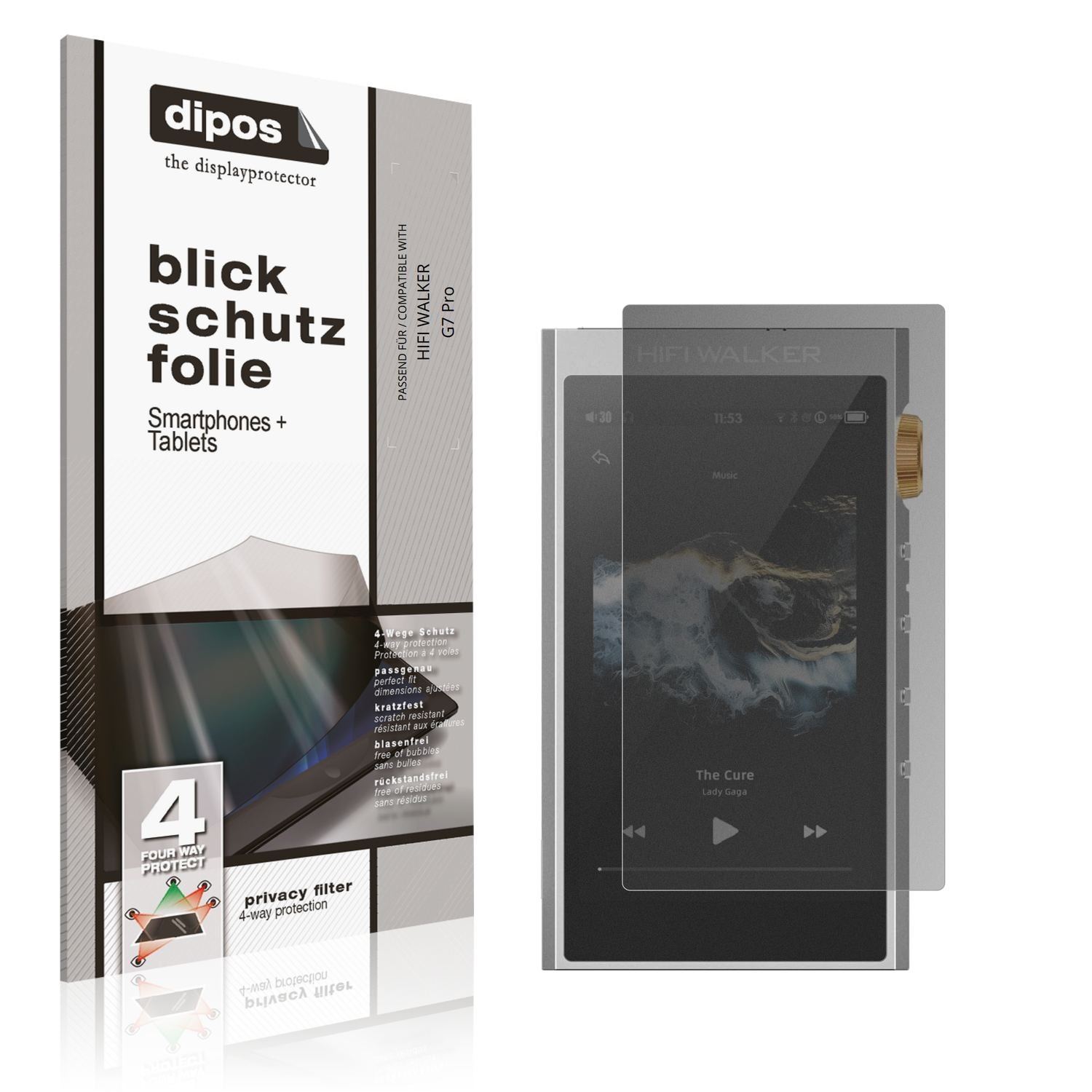 Blickschutzfolie für HIFI WALKER G7 Pro matt Schut (1)
