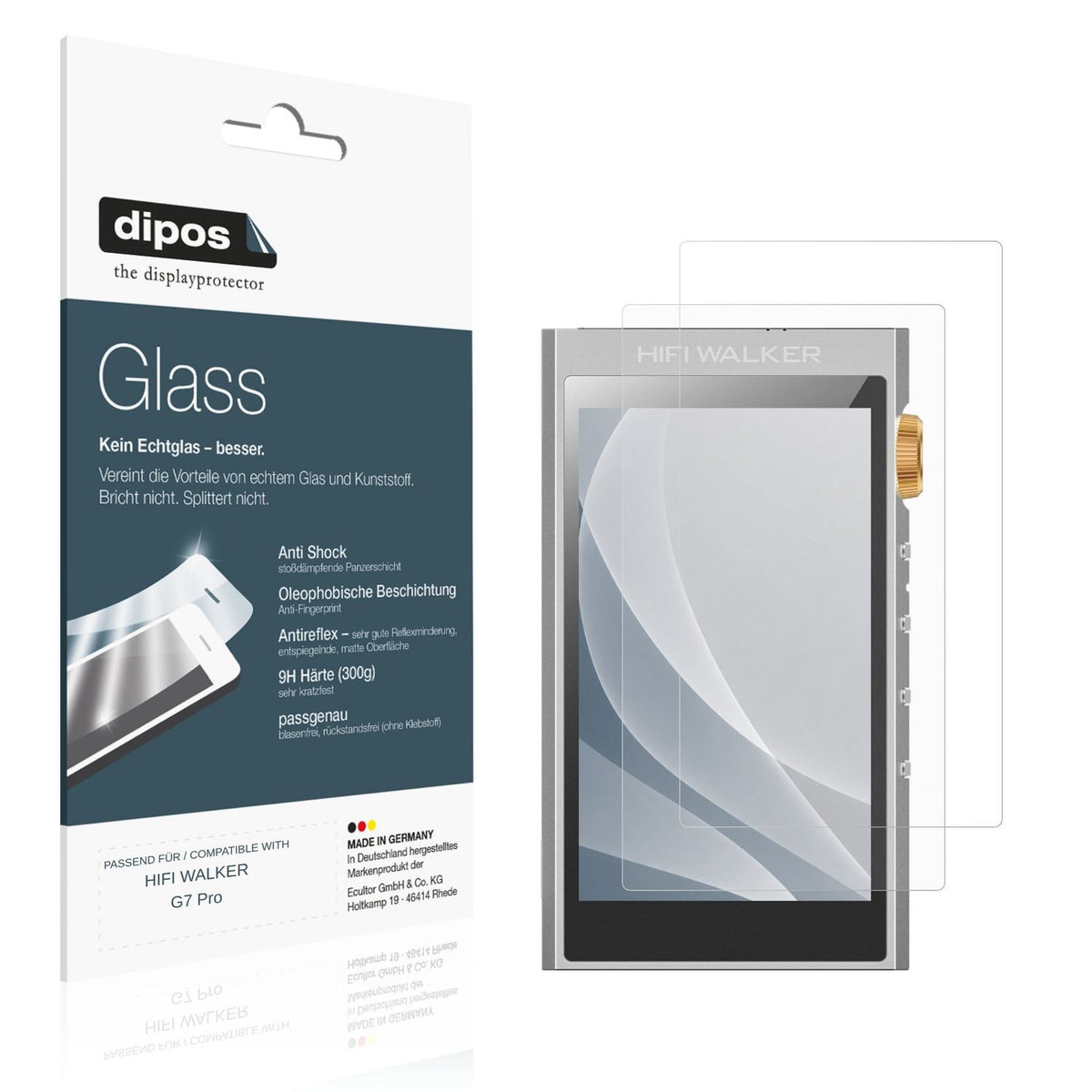 2x 9H Schutzfolie matt für HIFI WALKER G7 Pro Panz (1)