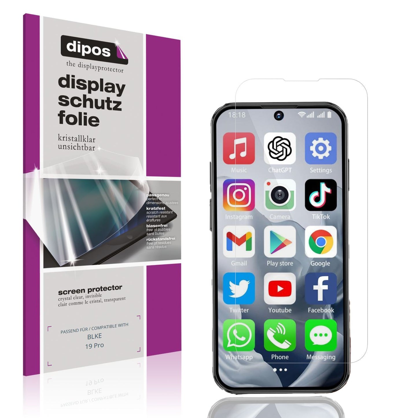 4x Schutzfolie klar für BLKE 19 Pro Display-Schutz (1)