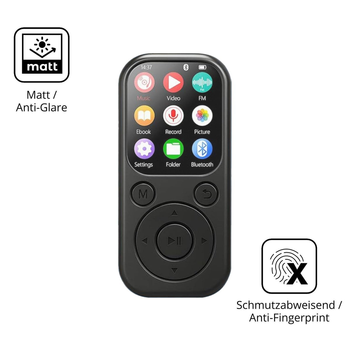 4x Schutzfolie matt für Aroeally MP3-01D Display-S (5)