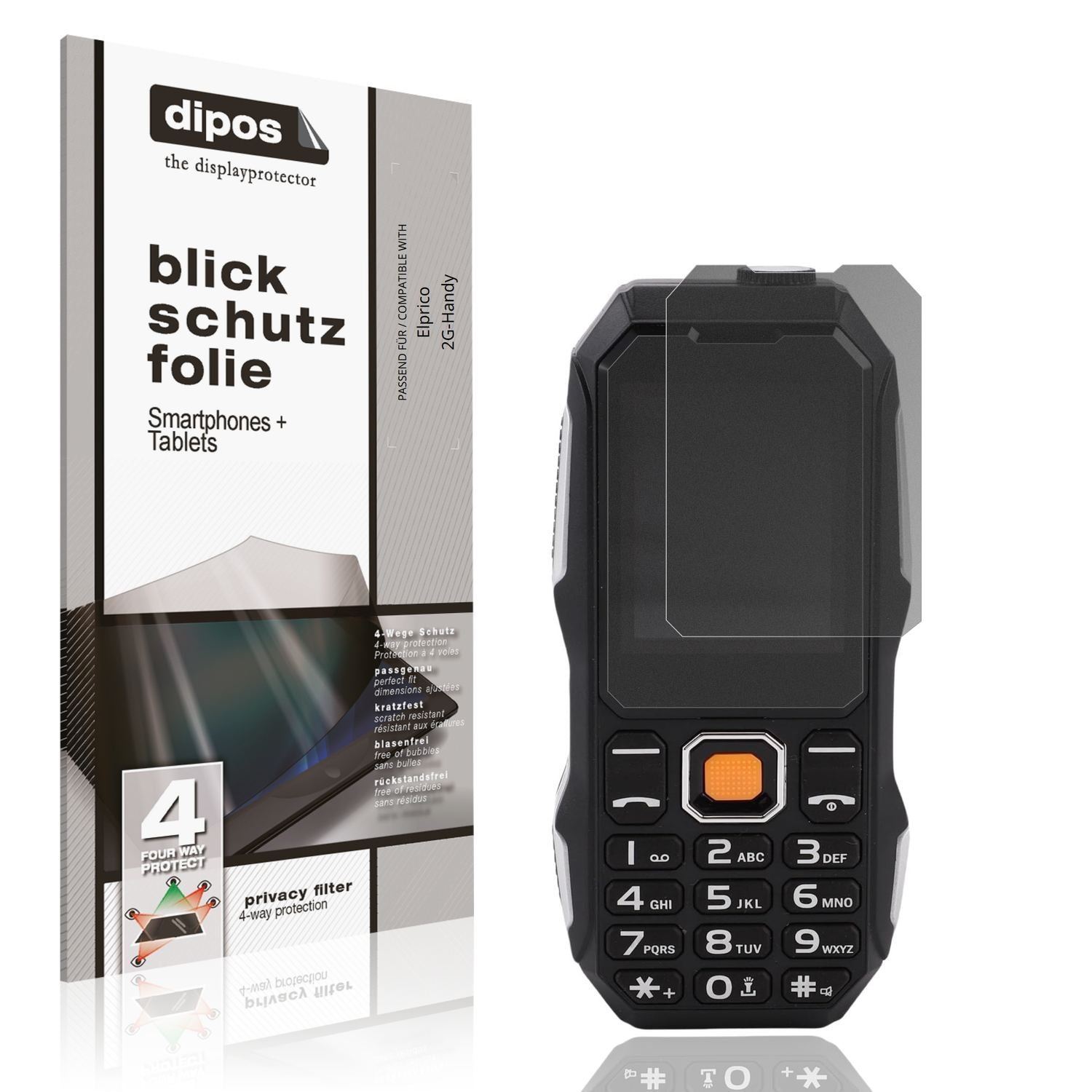 Blickschutzfolie für Elprico 2G-Handy matt Schutzf (1)