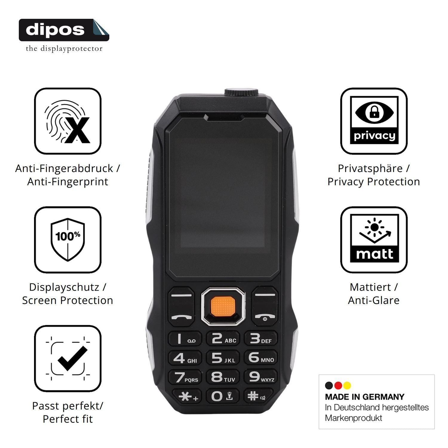 Blickschutzfolie für Elprico 2G-Handy matt Schutzf (5)