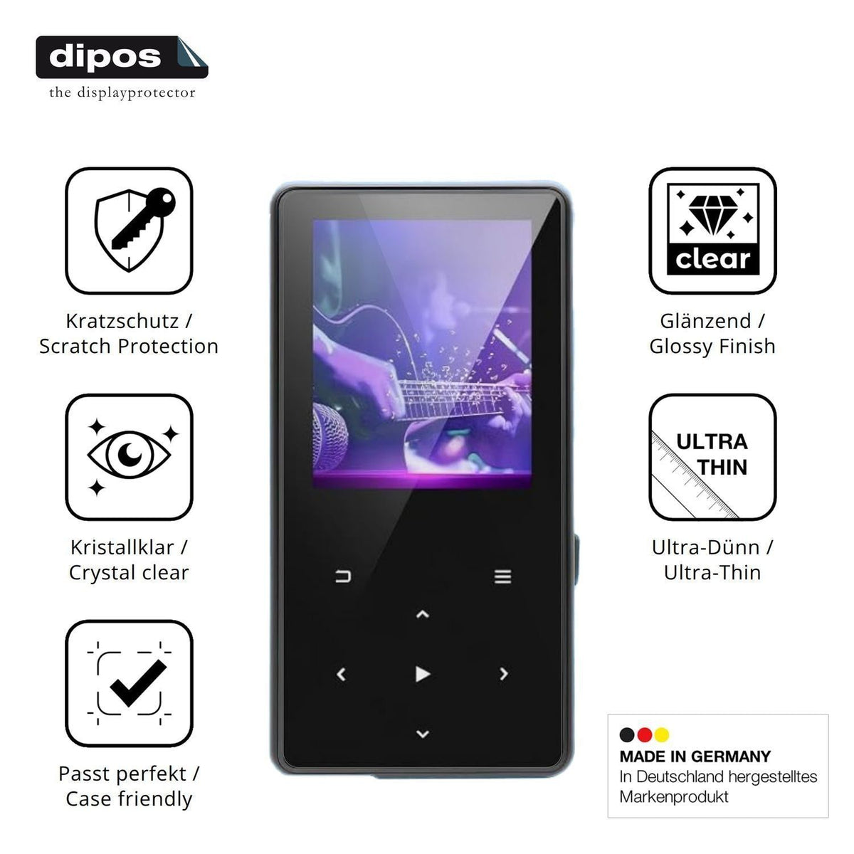 4x Schutzfolie klar für Aroeally MP3-17 Display-Sc (7)