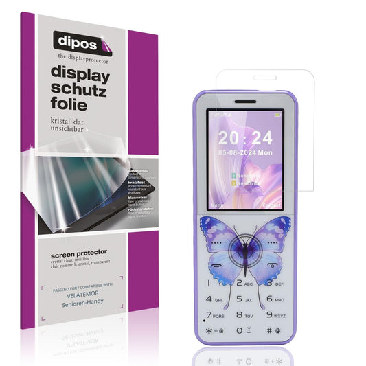 4x Schutzfolie klar für VELATEMOR Senioren-Handy D (1)