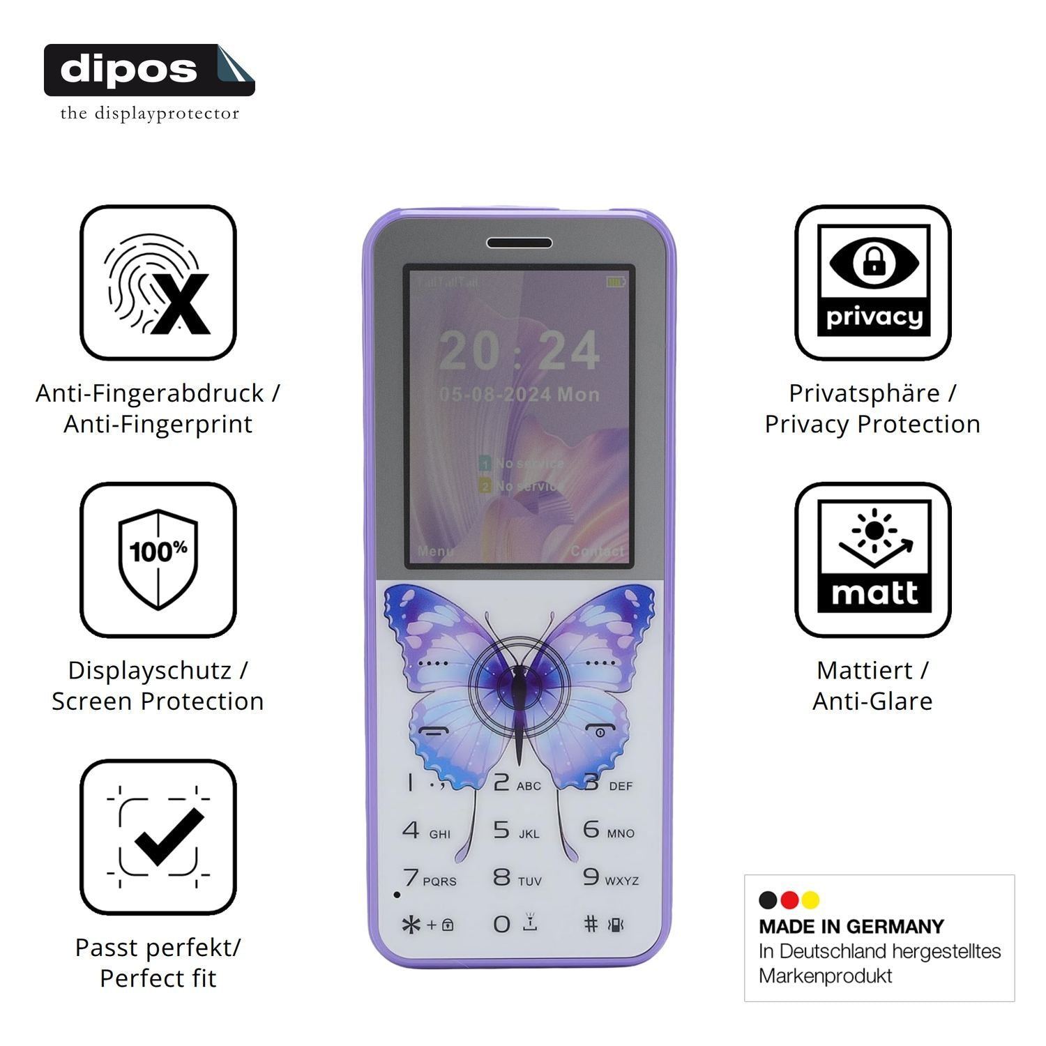 Blickschutzfolie für VELATEMOR Senioren-Handy matt (5)