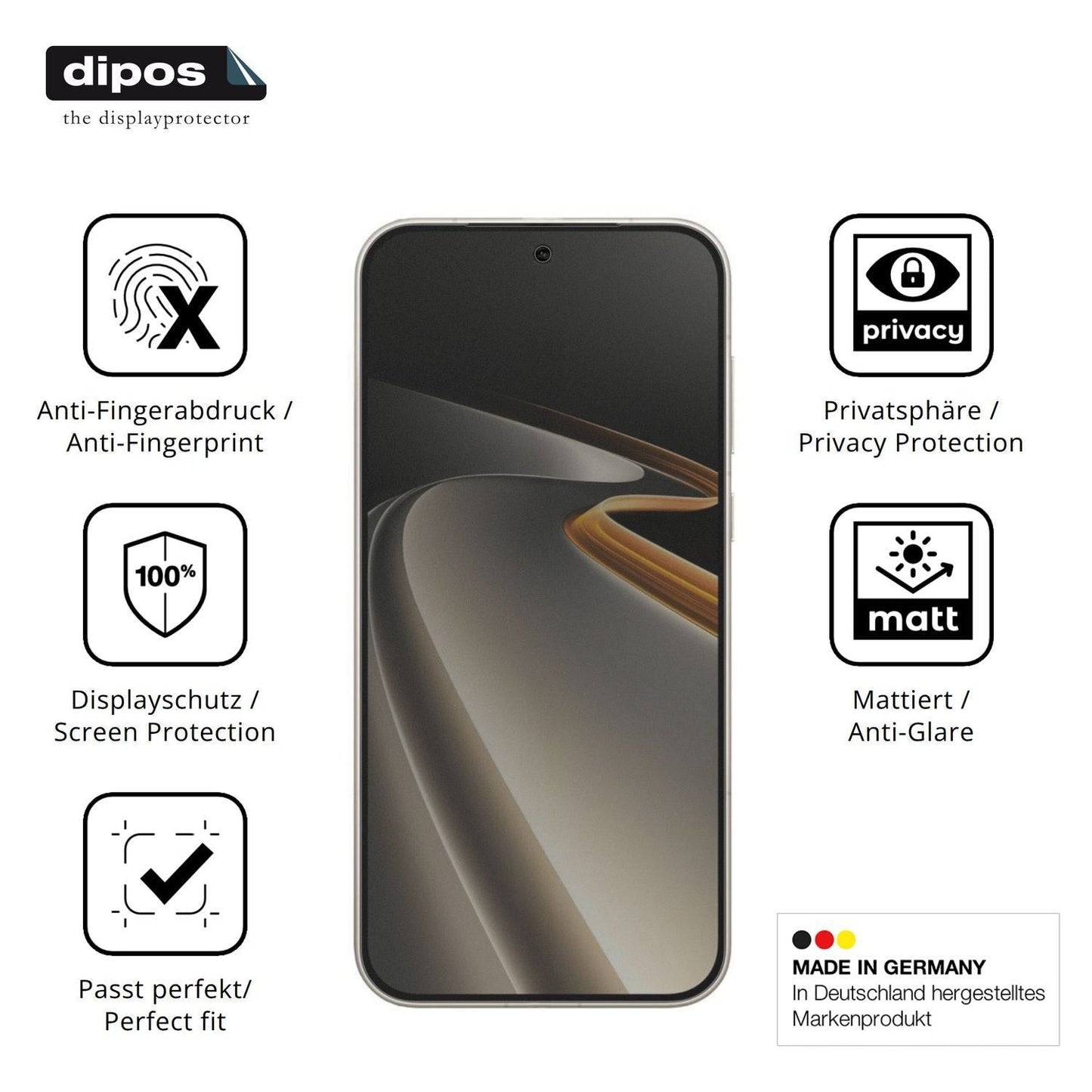 Blickschutzfolie für OnePlus Ace 6 Ultra matt Schu (5)