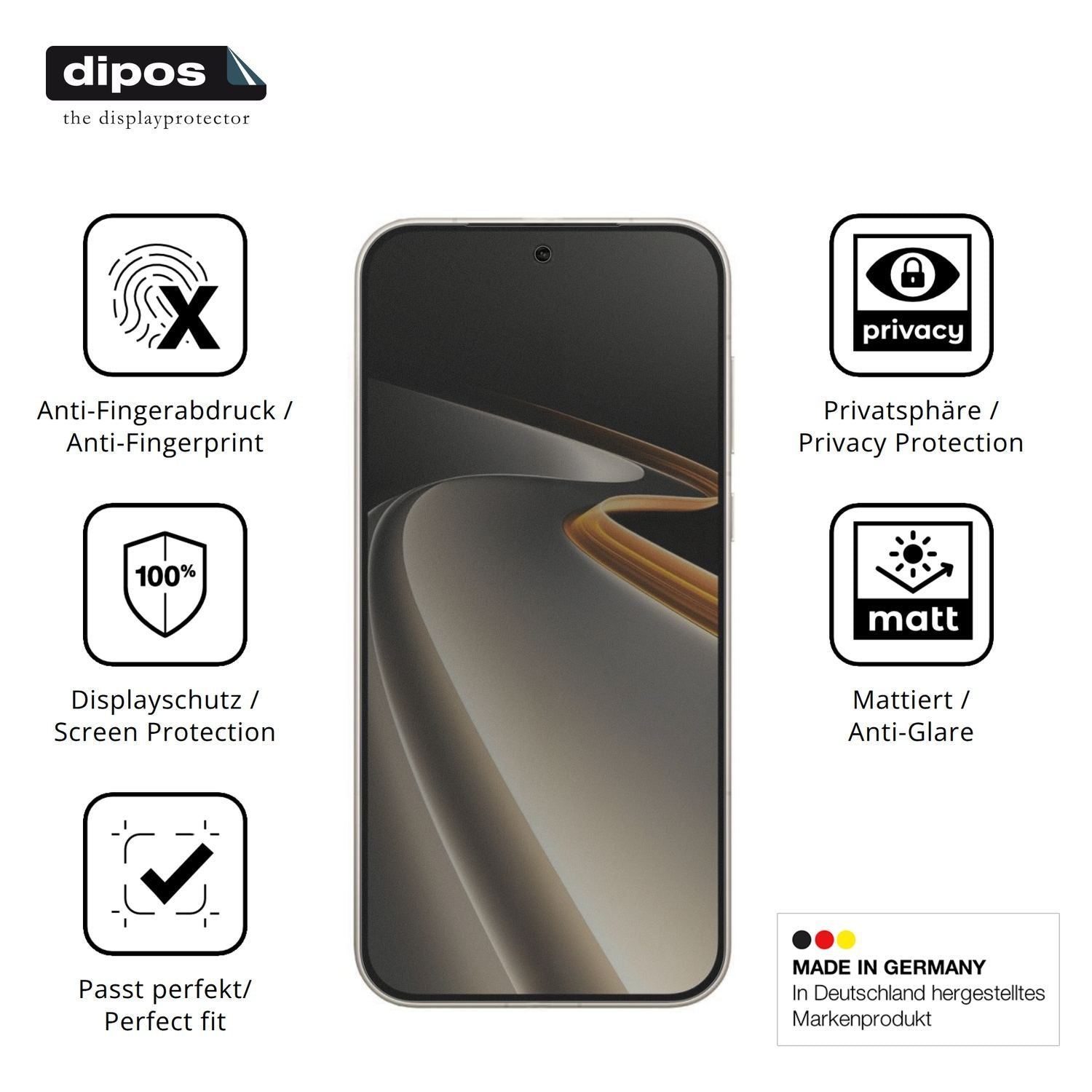 Blickschutzfolie für OnePlus Ace 6 Ultra matt Schu (5)