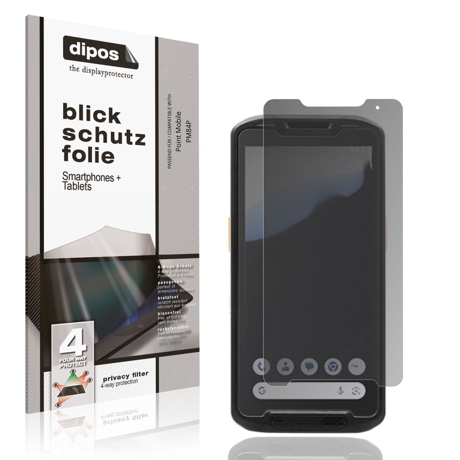 Blickschutzfolie für Point Mobile PM84P matt Schut (1)