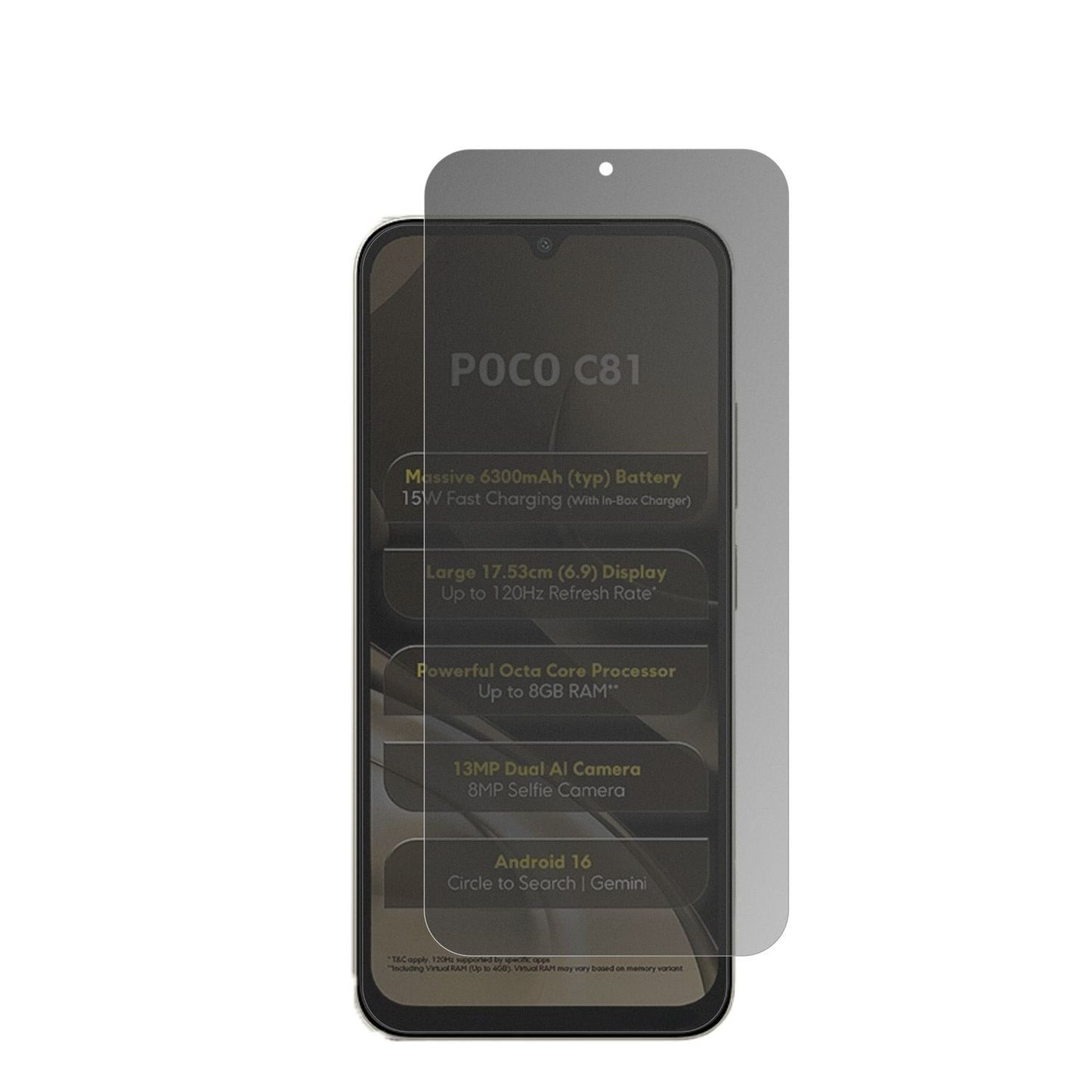 Blickschutzfolie für Xiaomi Poco C81 matt Schutzfo (2)