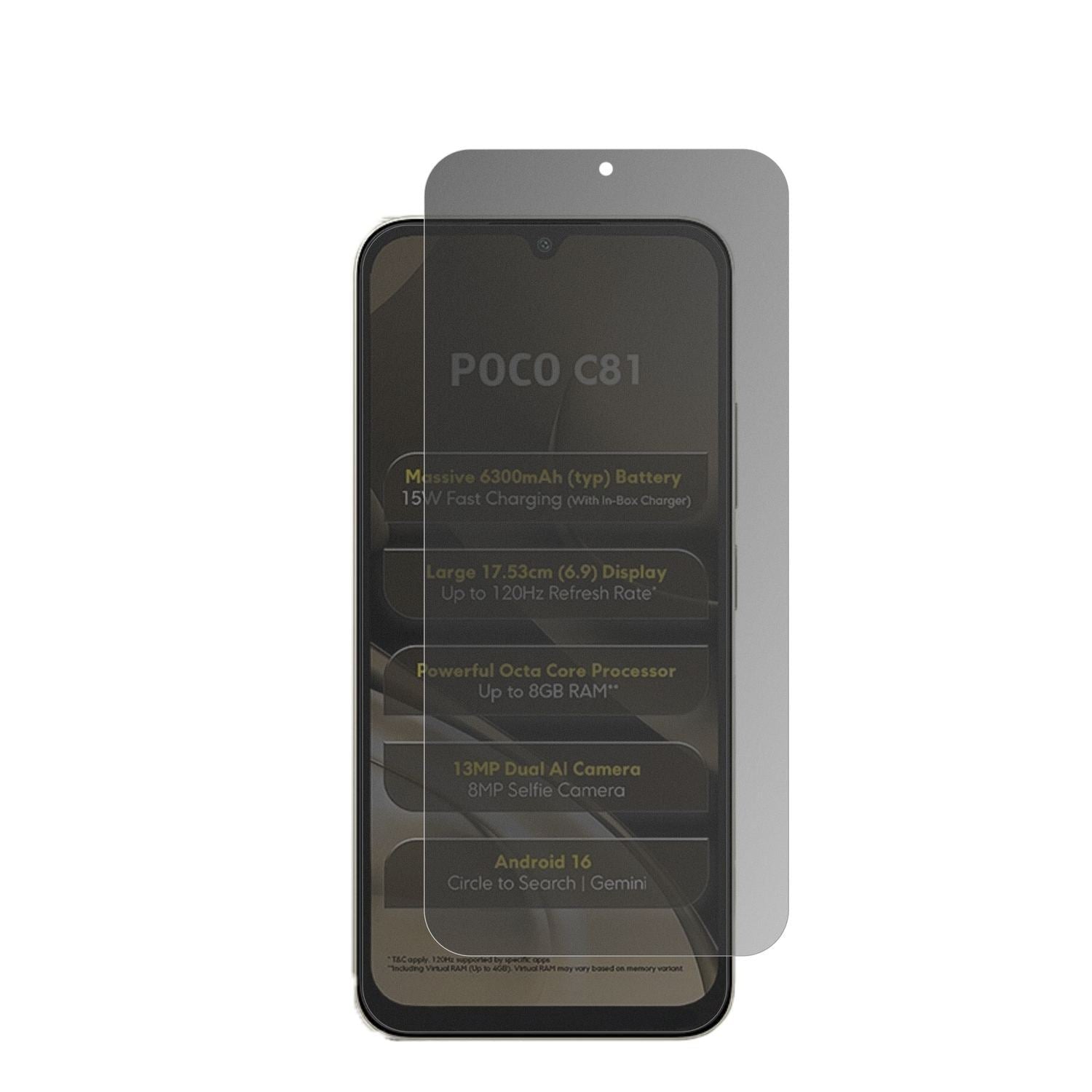 Blickschutzfolie für Xiaomi Poco C81 matt Schutzfo (2)