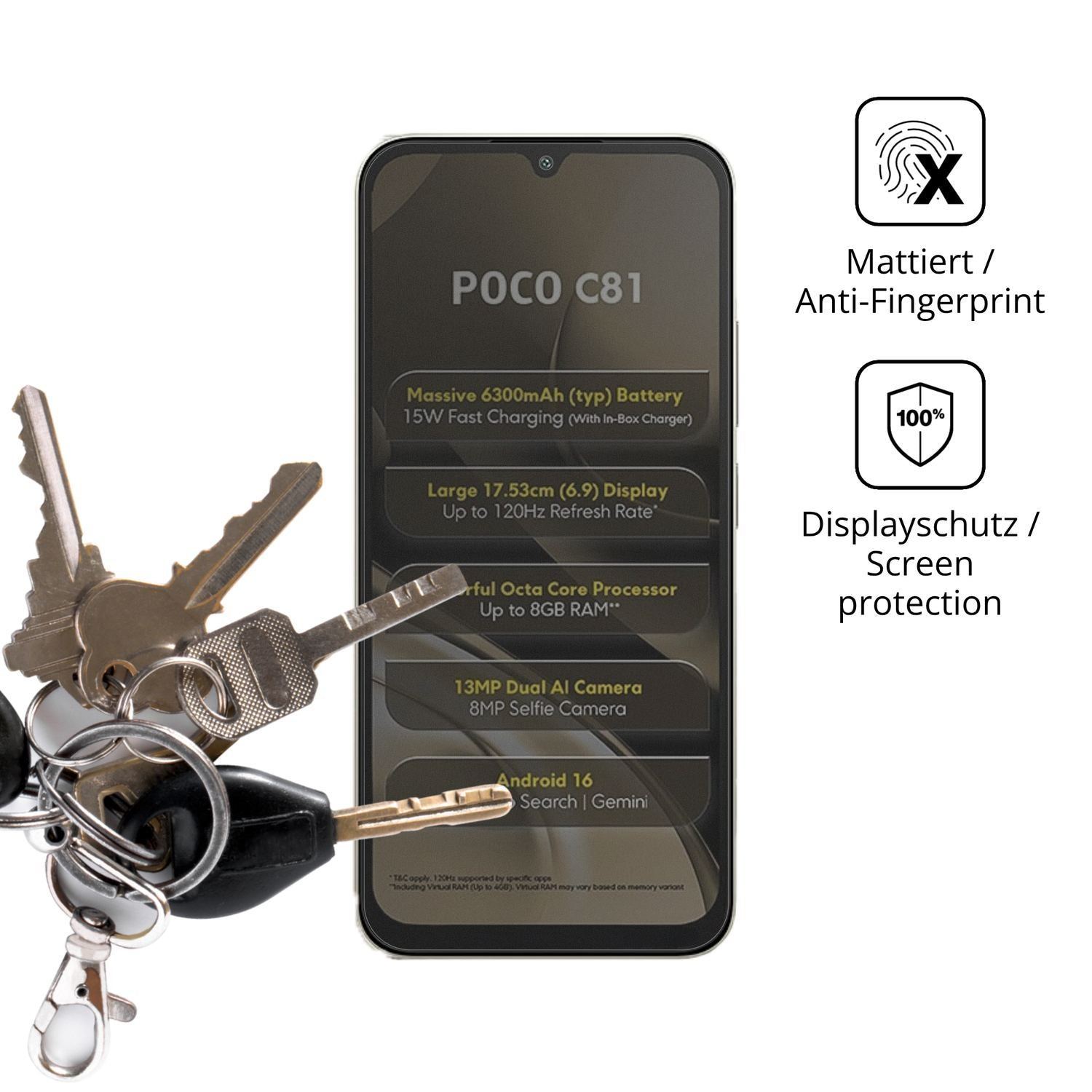 Blickschutzfolie für Xiaomi Poco C81 matt Schutzfo (3)