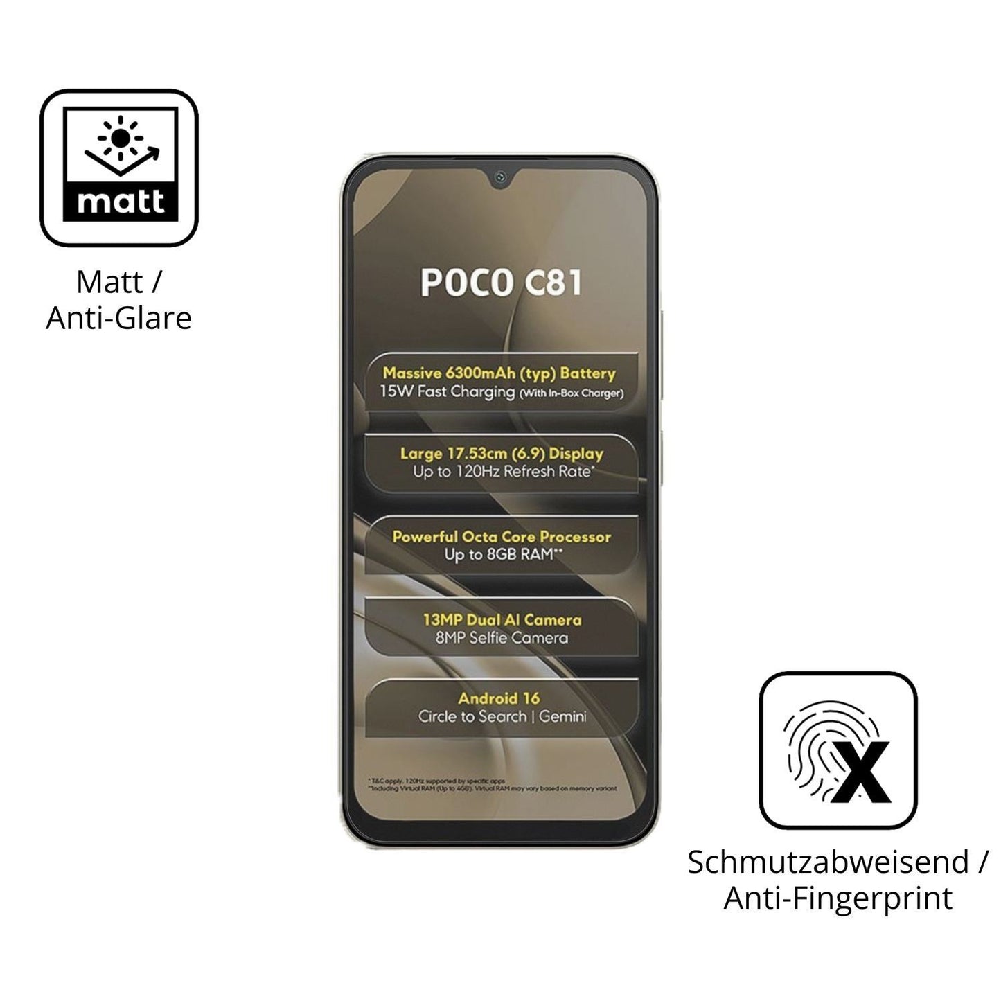 2x 9H Schutzfolie matt für Xiaomi Poco C81 Panzerf (5)