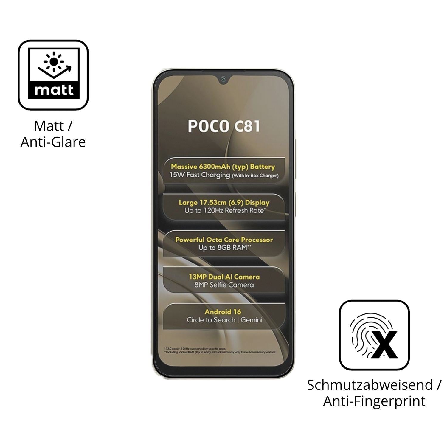 2x 9H Schutzfolie matt für Xiaomi Poco C81 Panzerf (5)