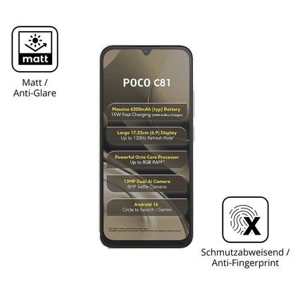 2x 9H Schutzfolie matt für Xiaomi Poco C81 Panzerf (5)