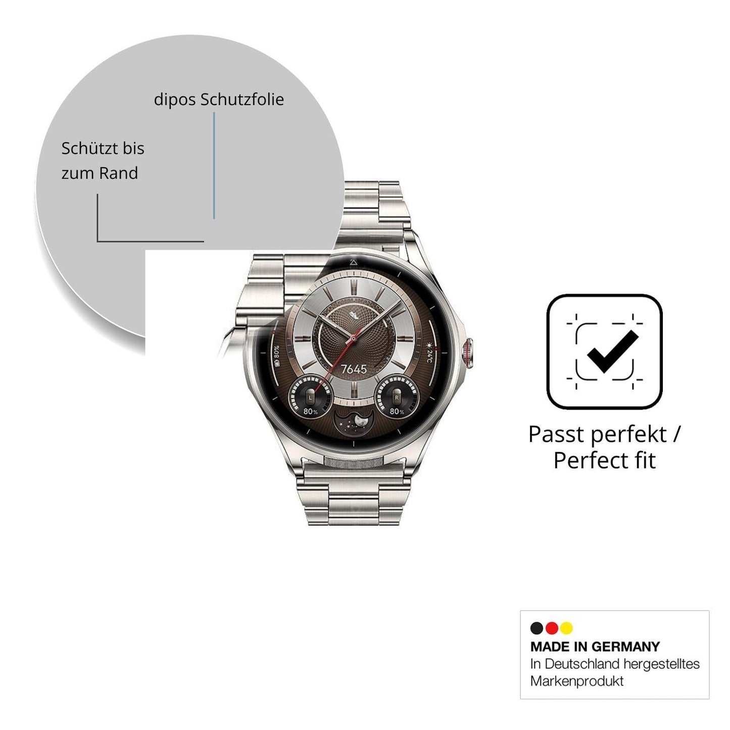 2x 3D Full Cover Schutzfolie für Huawei Watch Buds (6)