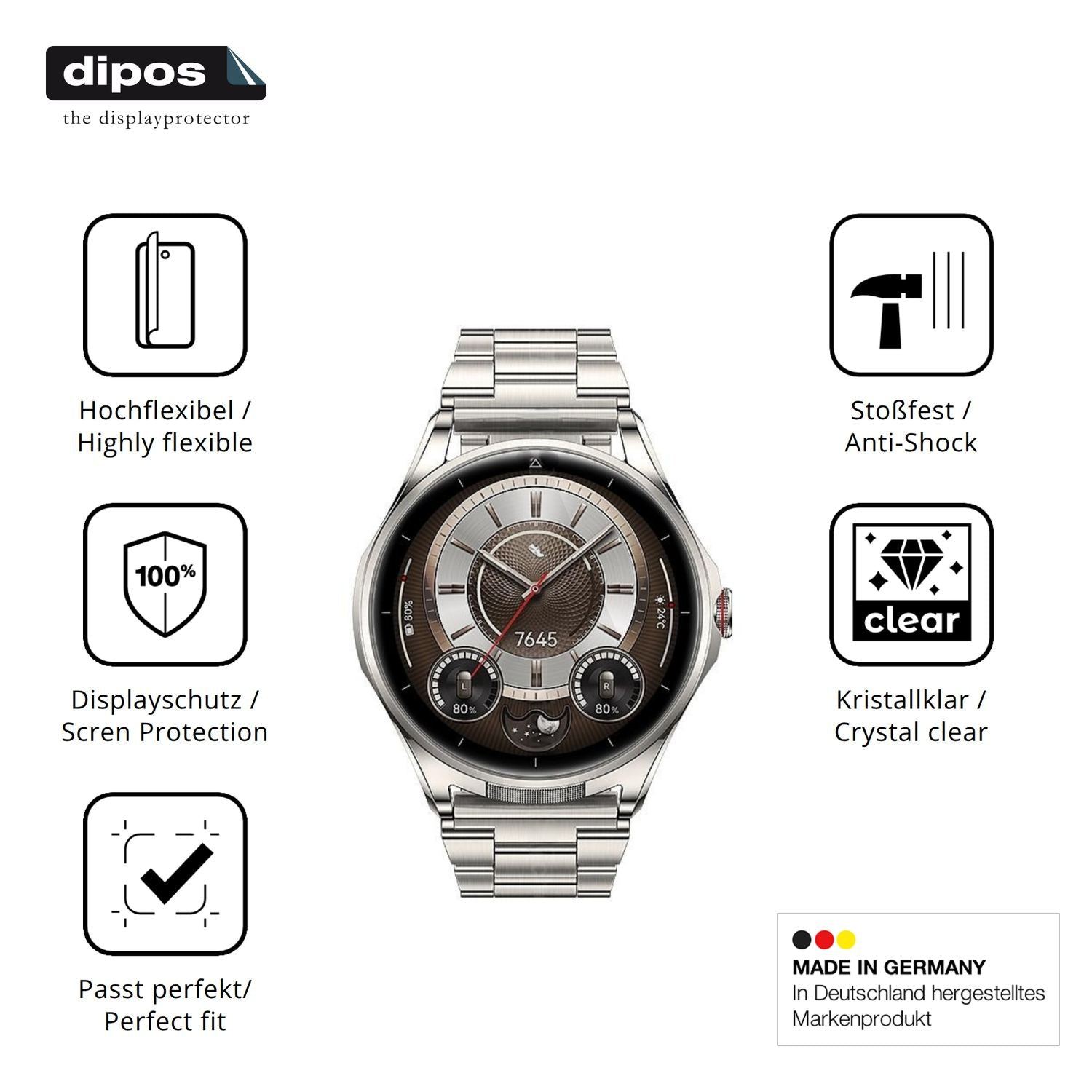 2x 3D Full Cover Schutzfolie für Huawei Watch Buds (7)