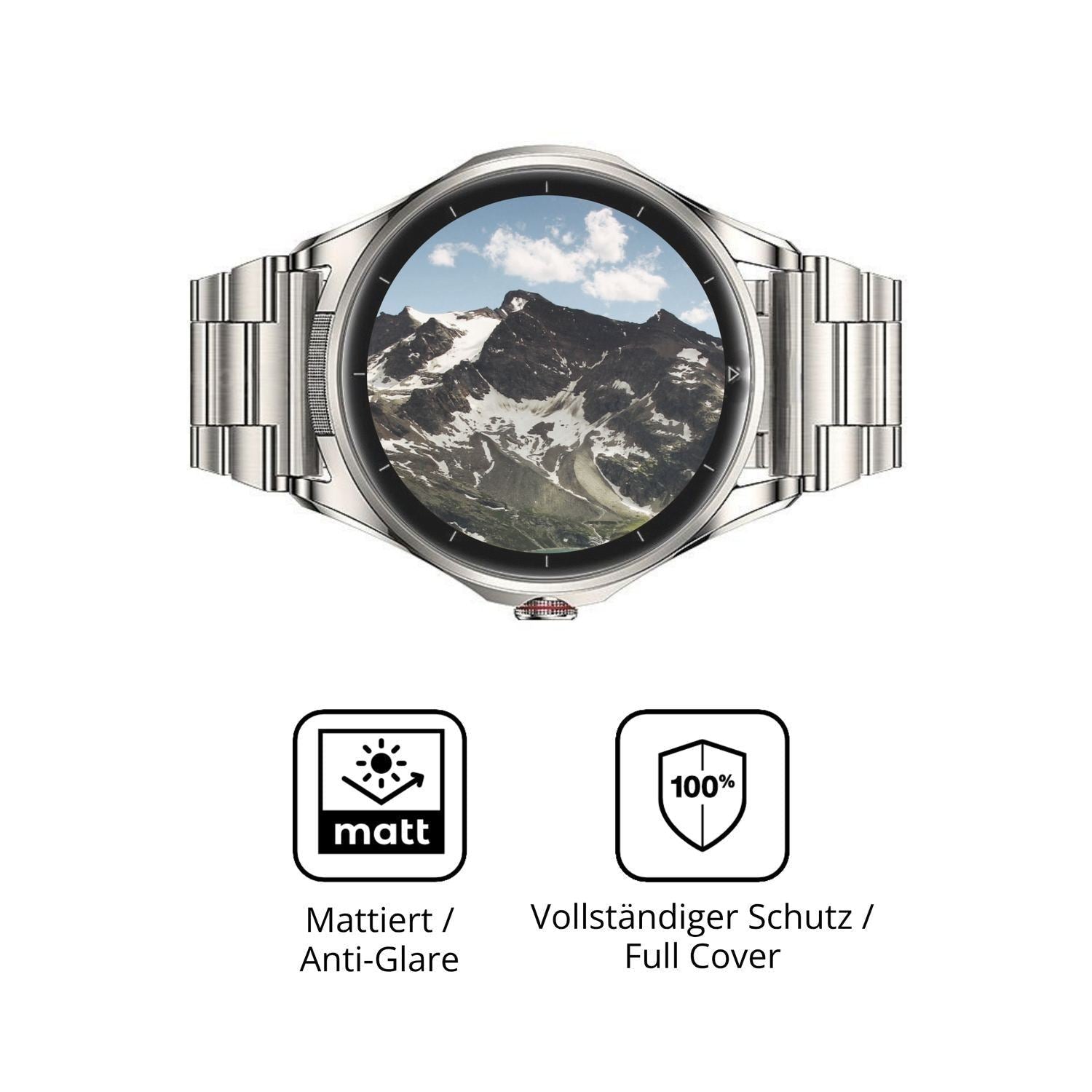 2x Full Cover Schutzfolie matt für Huawei Watch Bu (5)