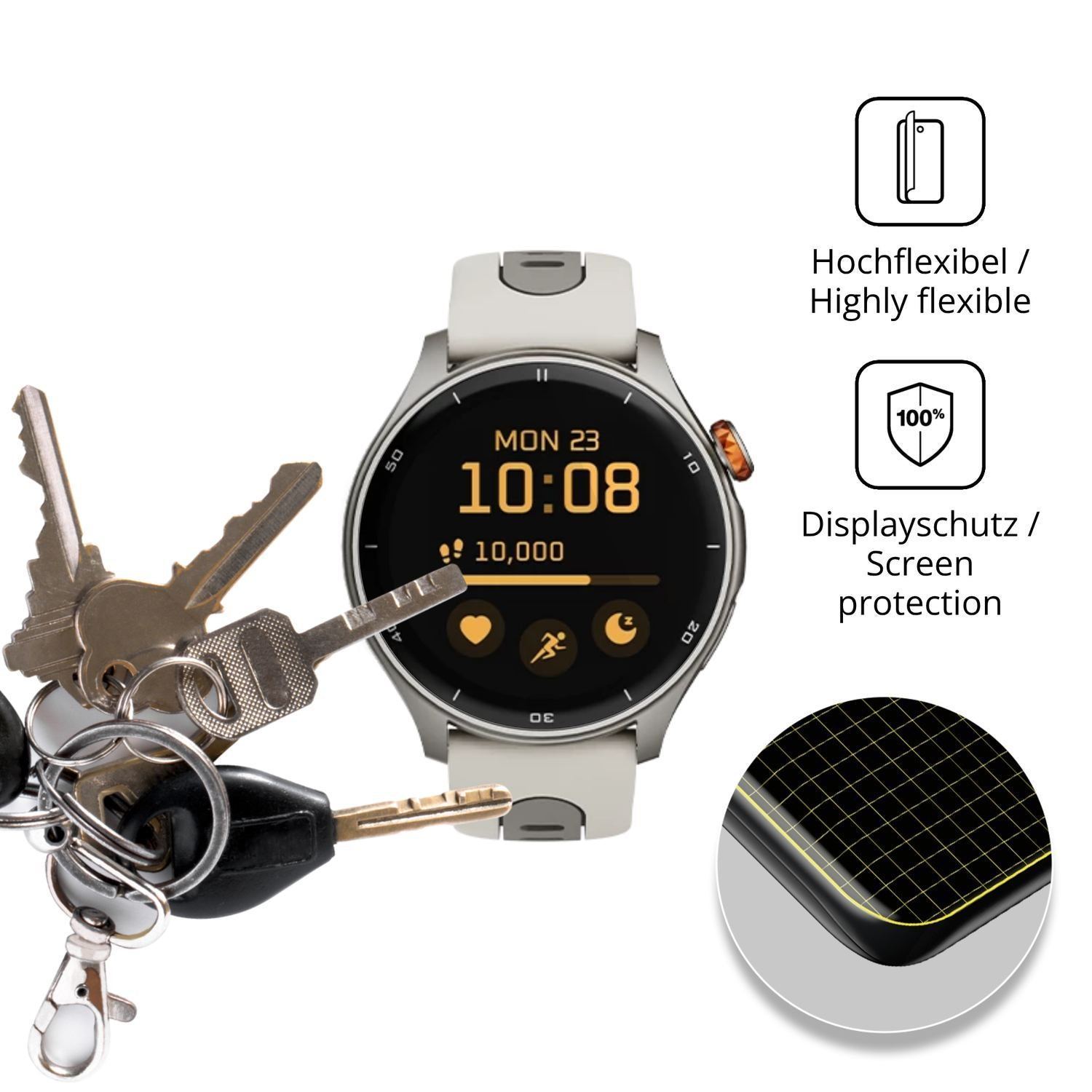 2x 3D Full Cover Schutzfolie für myPhone Watch Adv (3)
