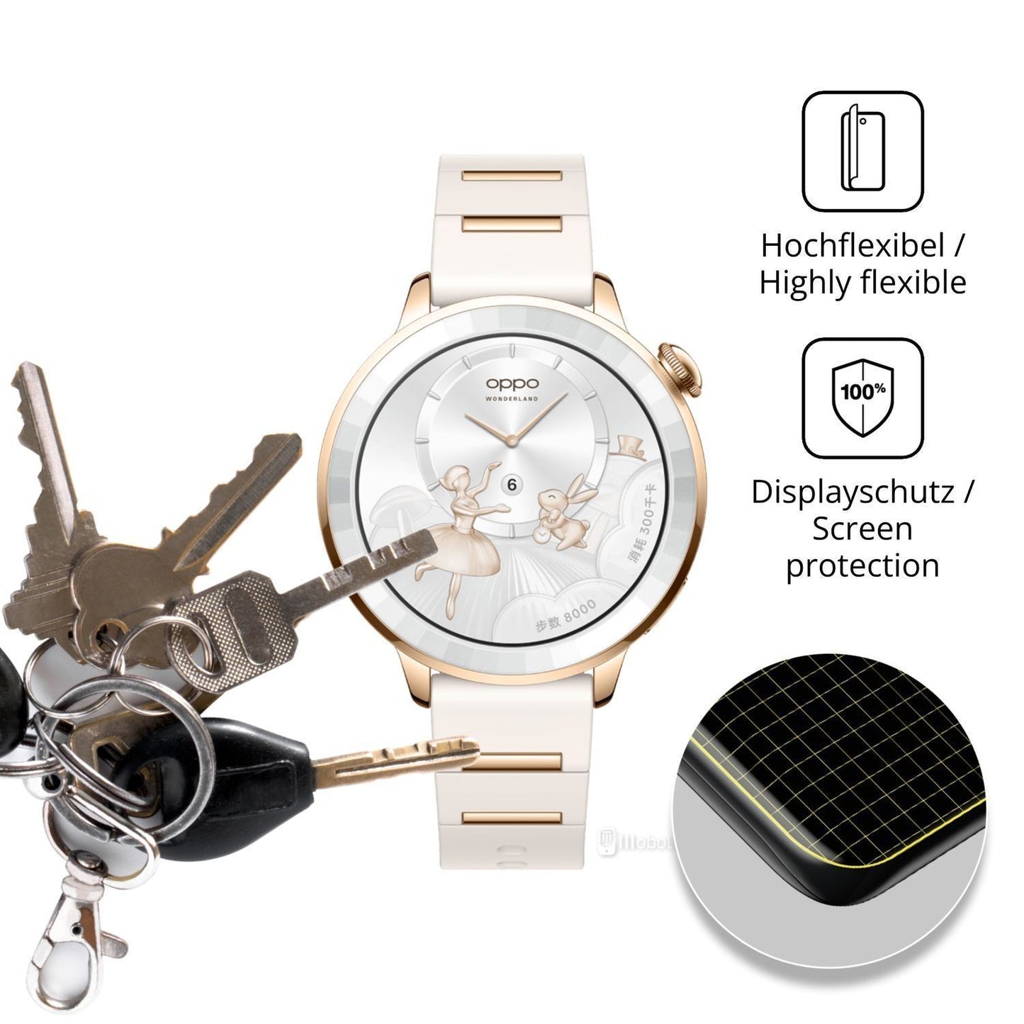 2x Full Cover Schutzfolie matt für Oppo Watch X3 M (3)