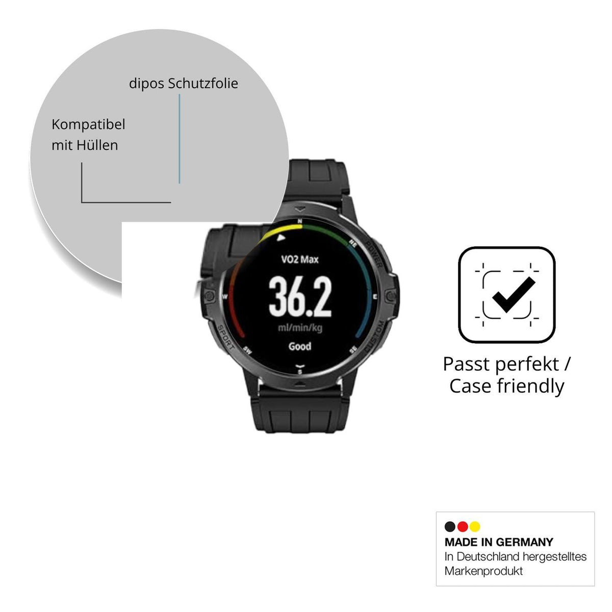 6x Schutzfolie klar für viqee 1.46 Zoll Smartwatch (6)