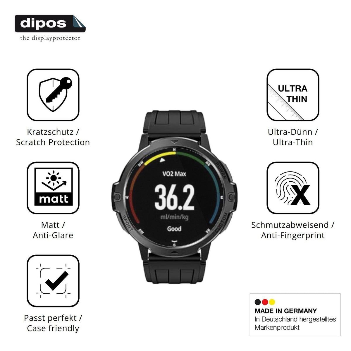 6x Schutzfolie matt für viqee 1.46 Zoll Smartwatch (7)