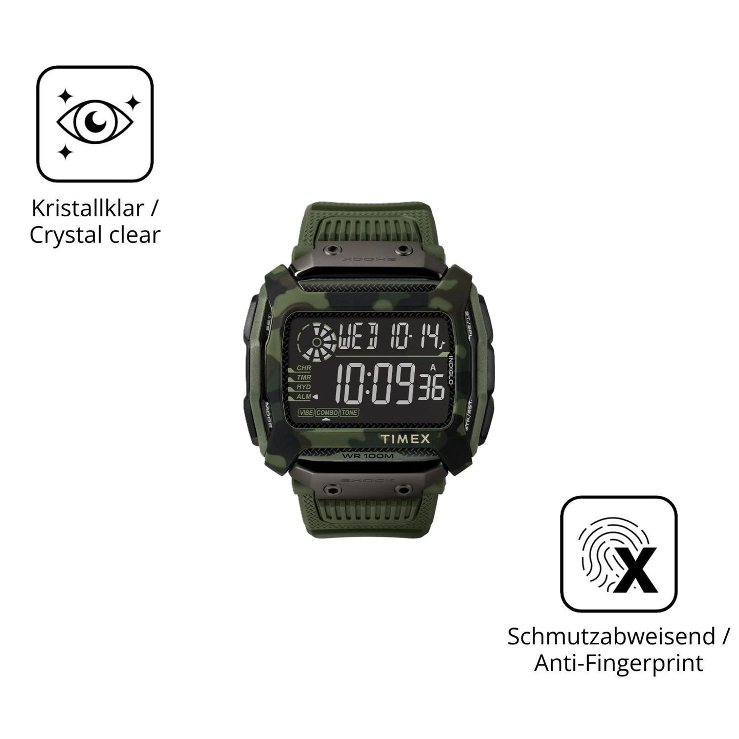 2x 9H Schutzfolie für Timex Command Shock Panzerfo (5)