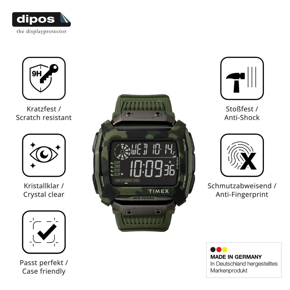 2x 9H Schutzfolie für Timex Command Shock Panzerfo (7)