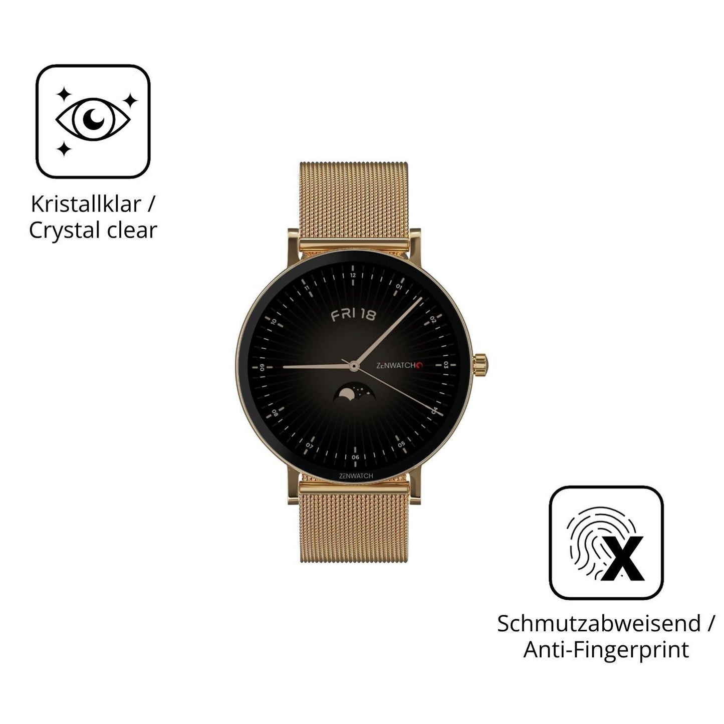 2x 9H Schutzfolie für Zenwatch Venice Pro 2.0 Panz (5)