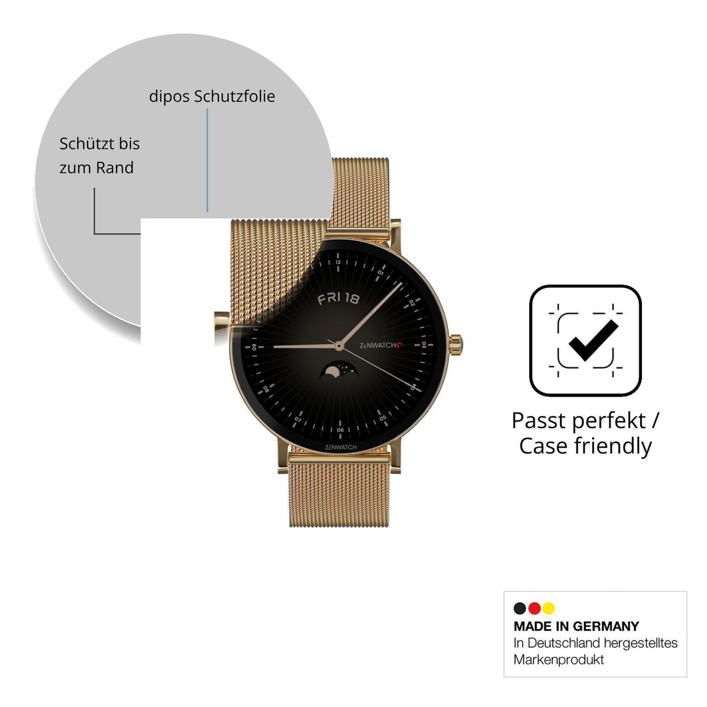 2x 9H Schutzfolie für Zenwatch Venice Pro 2.0 Panz (6)