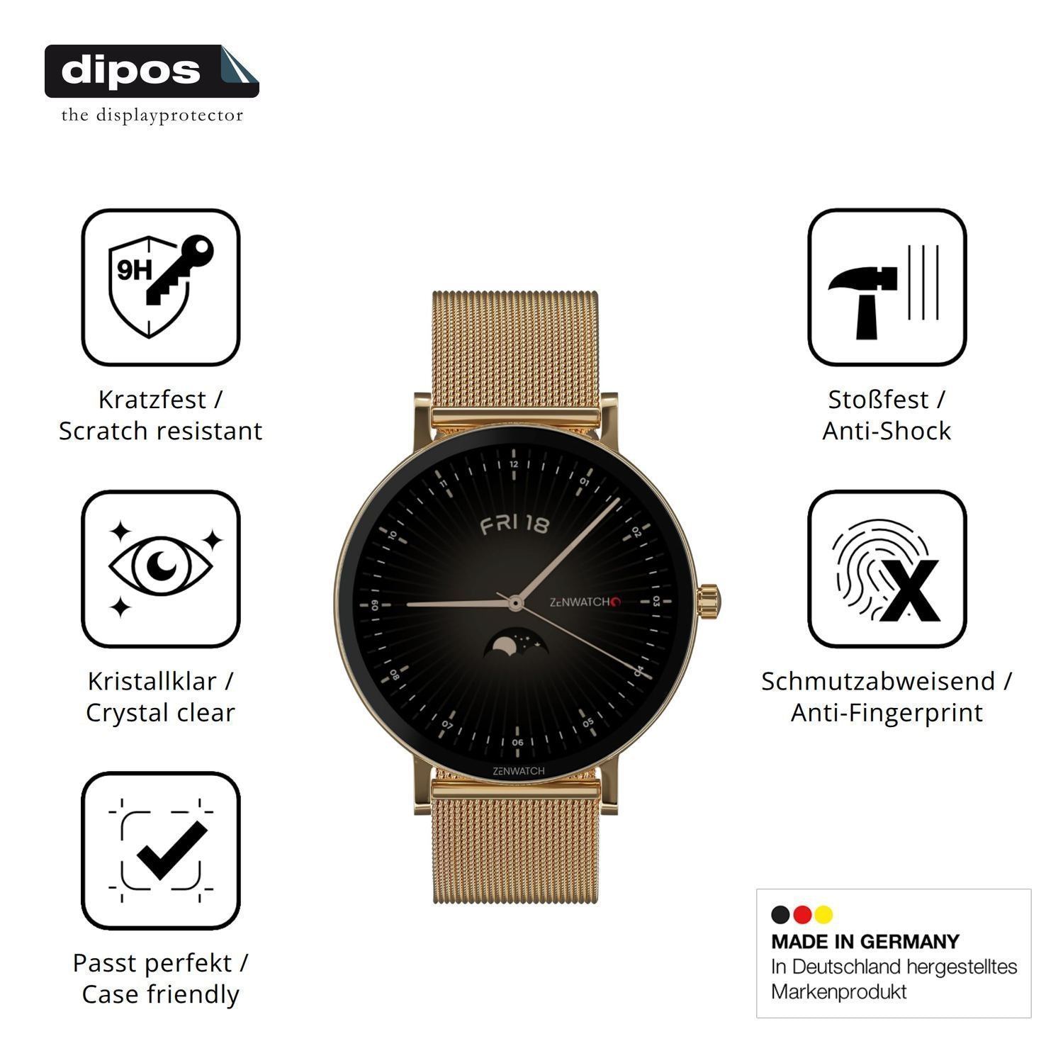 2x 9H Schutzfolie für Zenwatch Venice Pro 2.0 Panz (7)