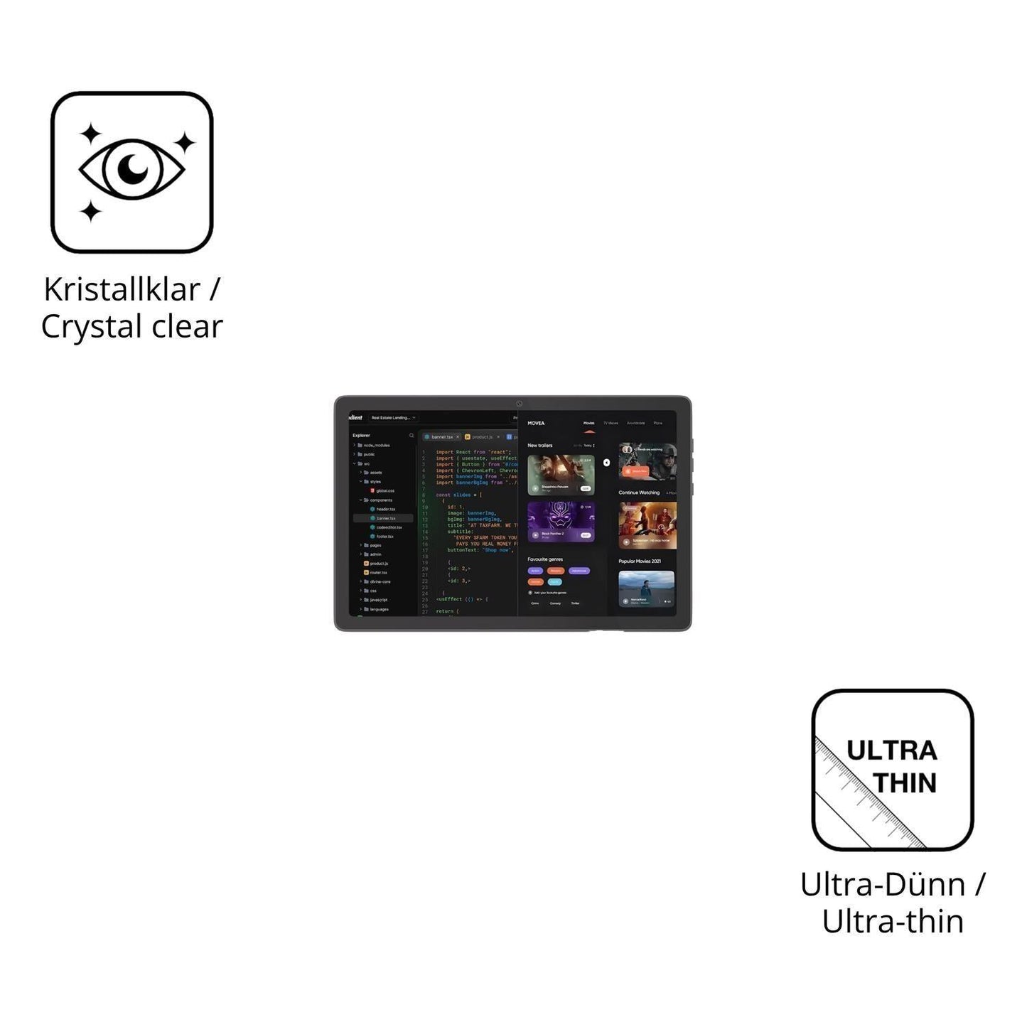 2x Schutzfolie klar für C idea P1300 Display-Schut (5)