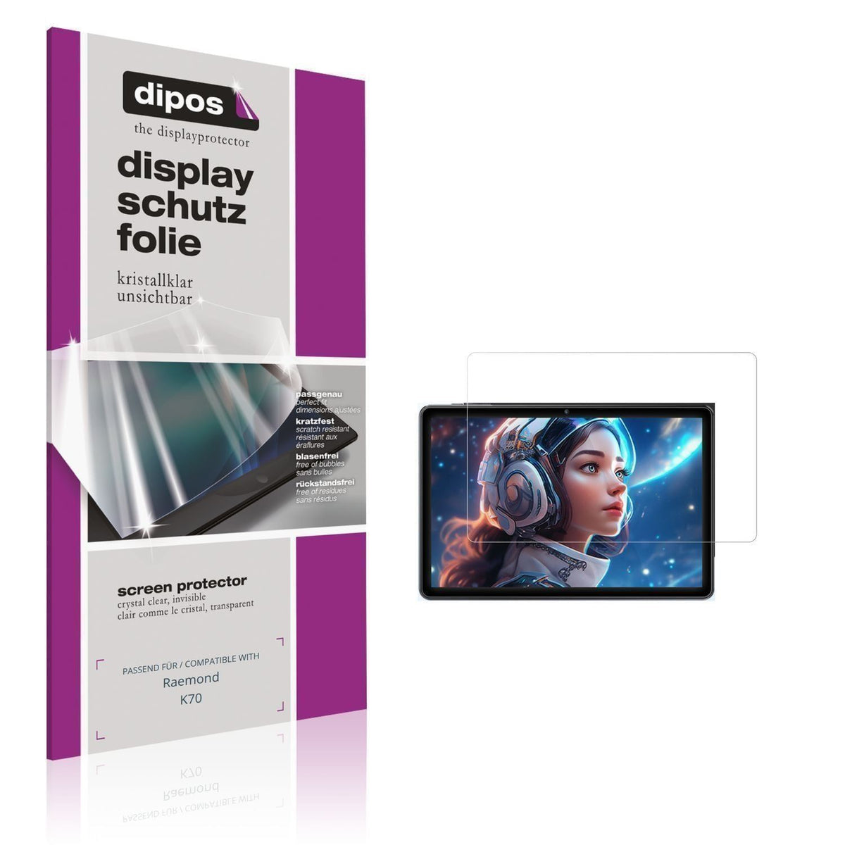 2x Schutzfolie klar für Raemond K70 Display-Schutz (1)