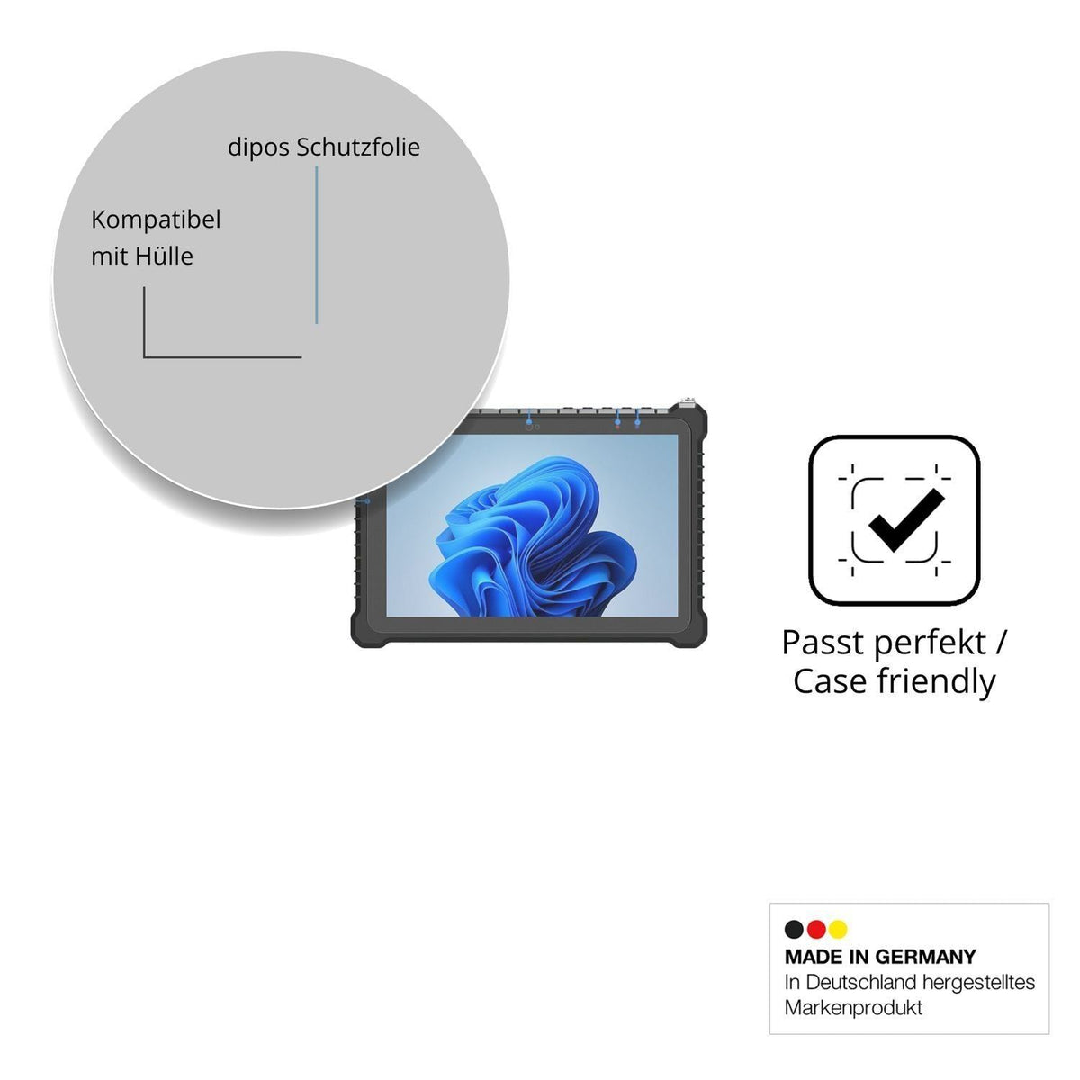 2x Schutzfolie matt für NORQIN 10.1 Rugged Tablet  (6)