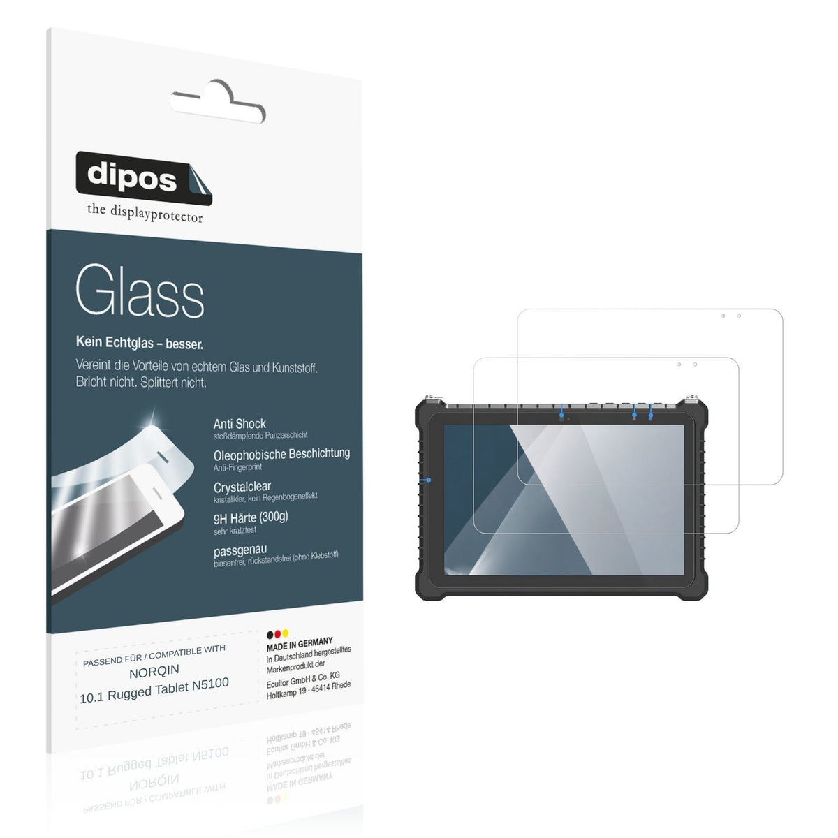 2x 9H Schutzfolie für NORQIN 10.1 Rugged Tablet N5 (1)