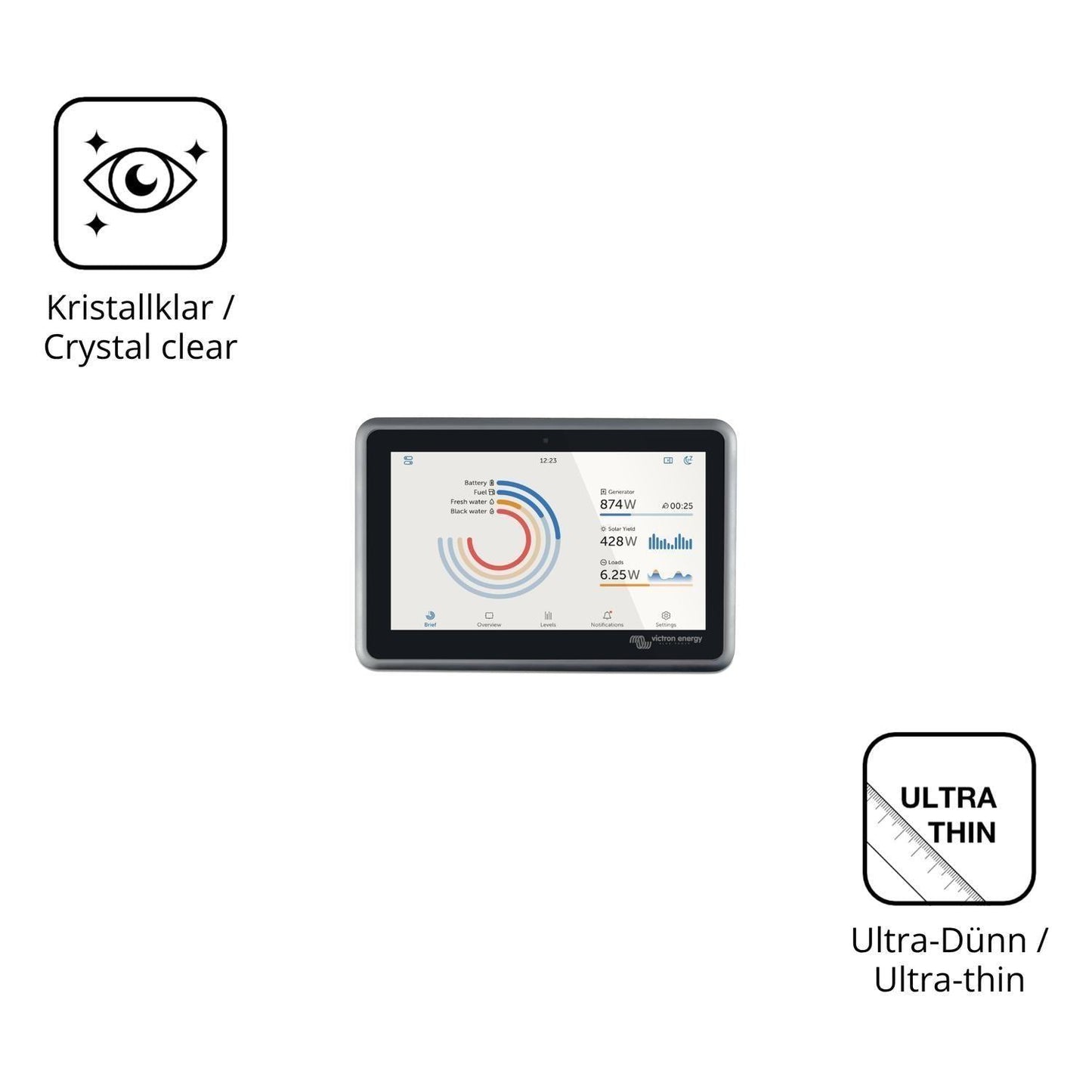 2x Schutzfolie klar für Victron Ekrano GX Display- (5)