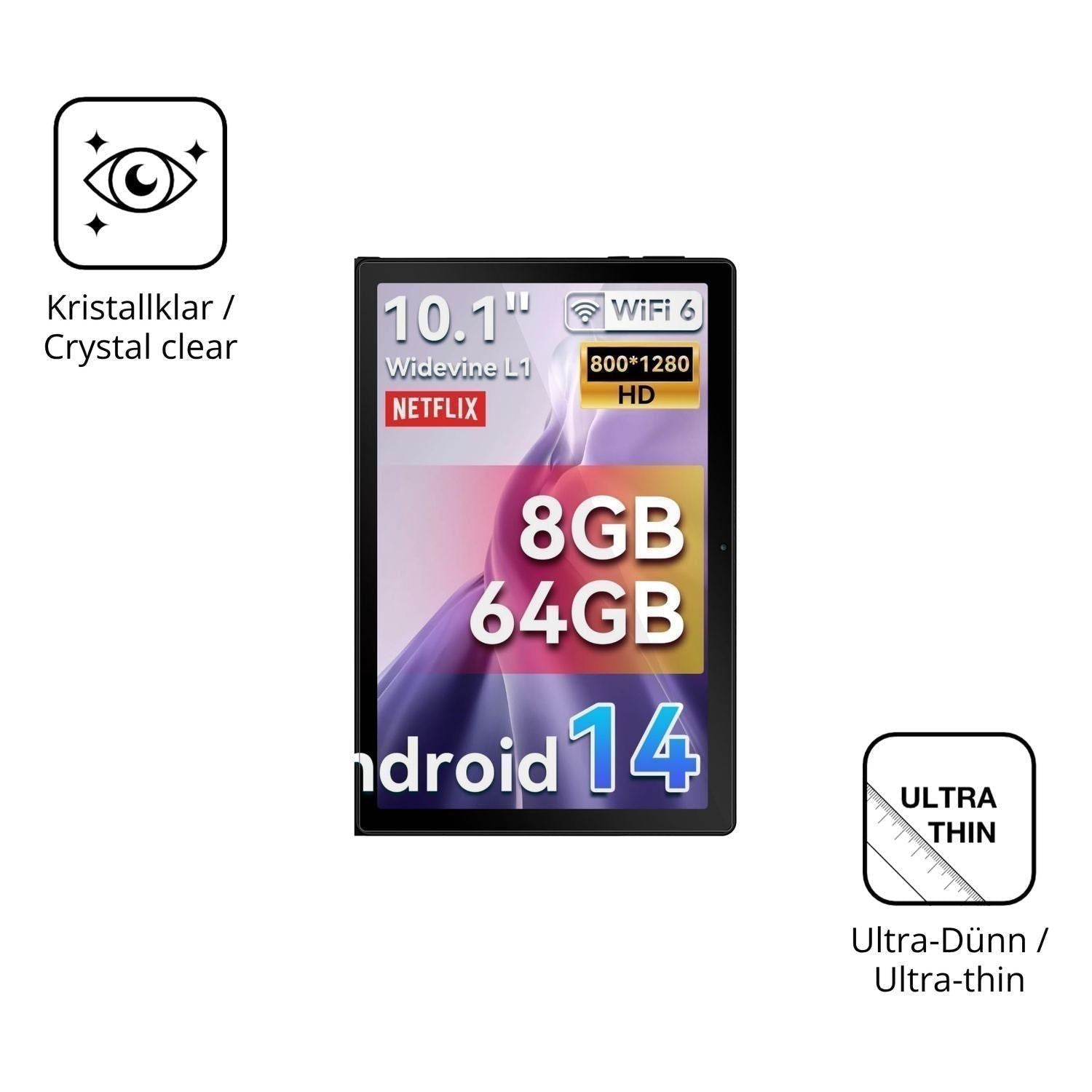 2x Schutzfolie klar für Laptok LA10BK Display-Schu (5)