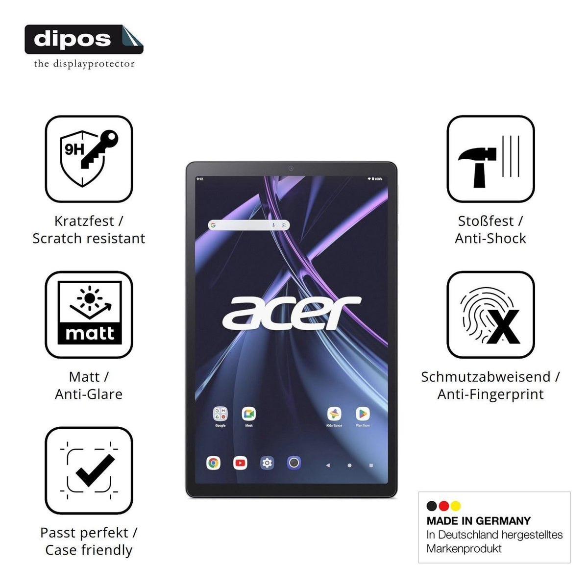 2x 9H Schutzfolie matt für Acer Iconia Tab A11 Pan (7)