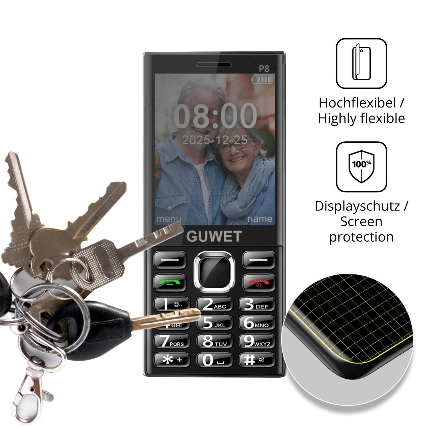 Full Cover Privacy Blickschutzfolie für Guwet P8 (3)