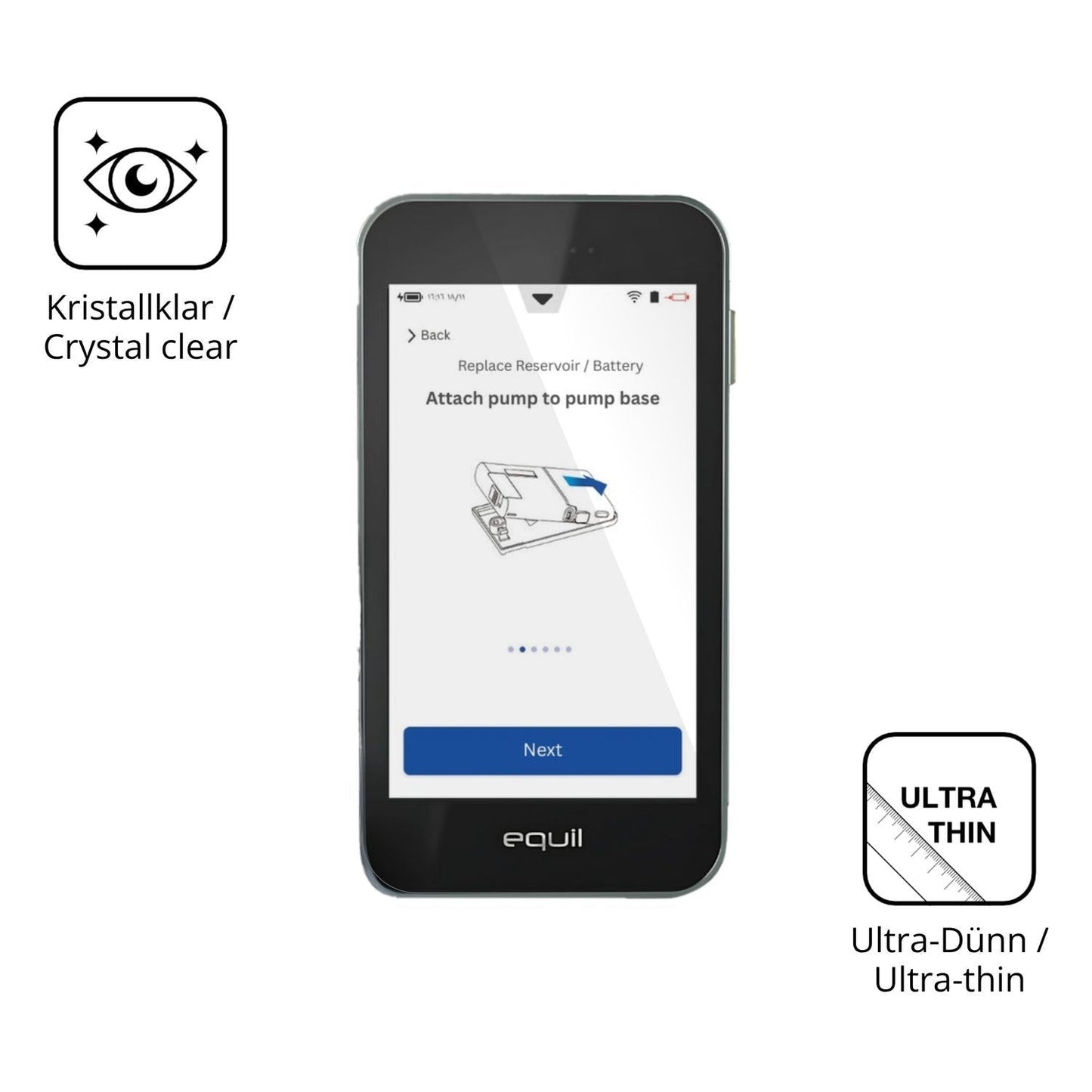 4x Schutzfolie klar für Equil S Patch 300U PDA Dis (5)