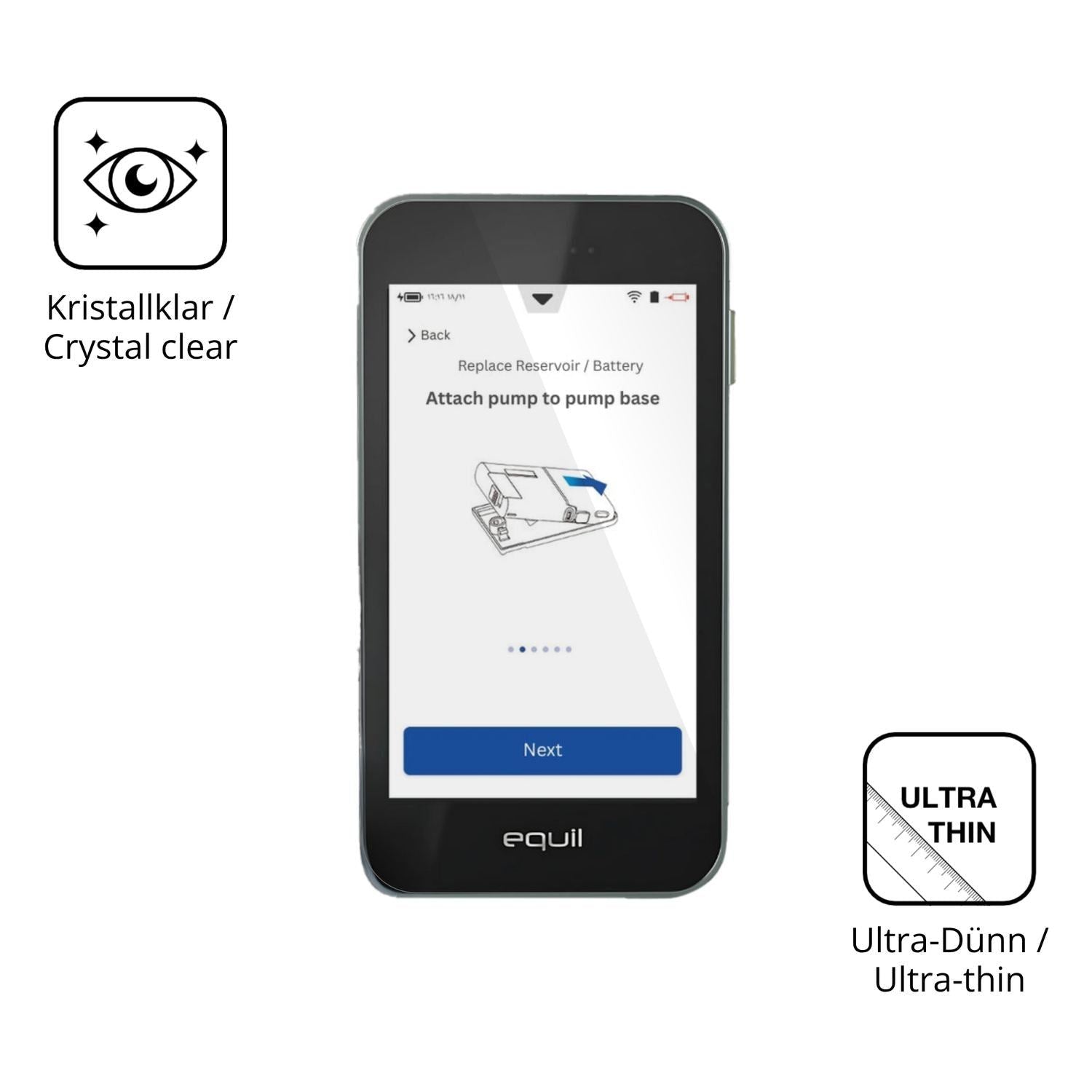 4x Schutzfolie klar für Equil S Patch 300U PDA Dis (5)