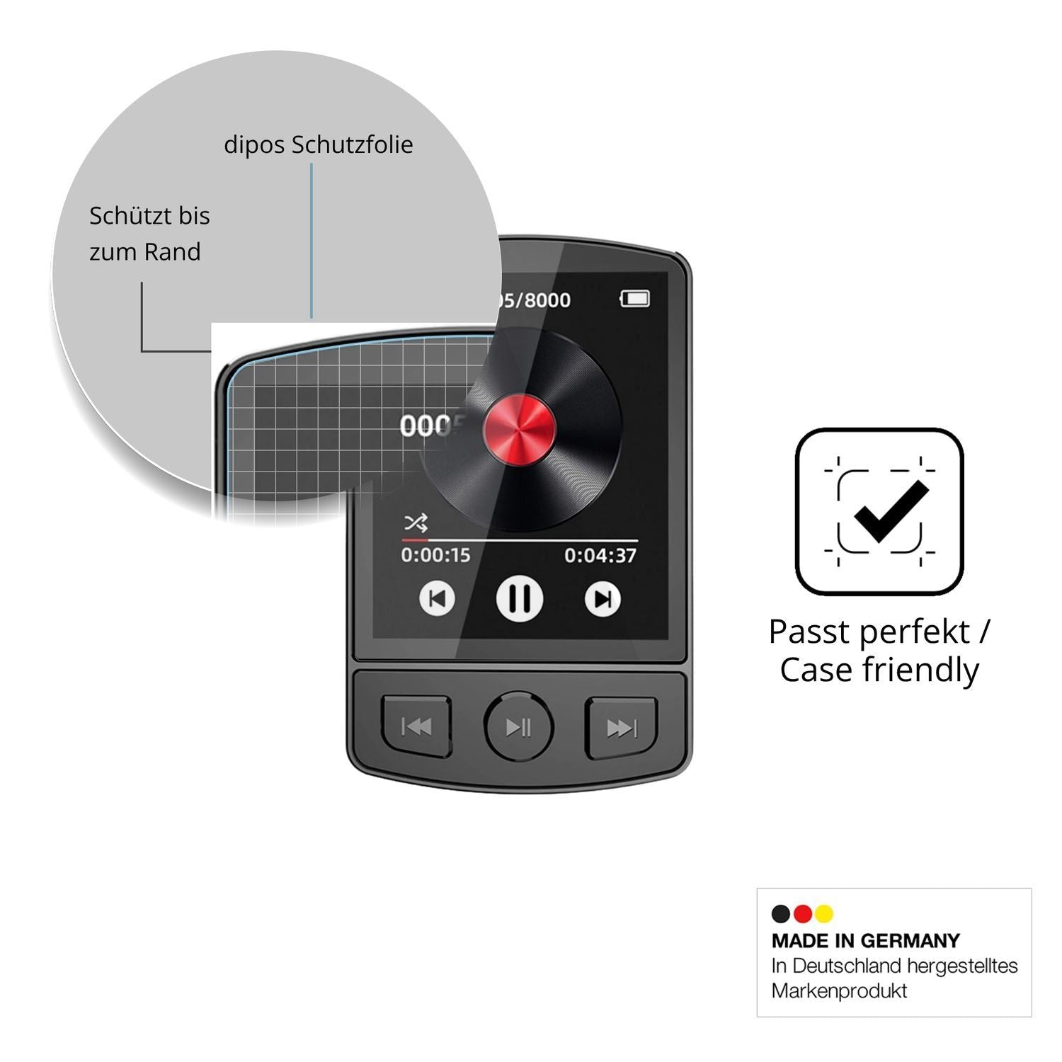 2x 9H Schutzfolie für PORFOYO LB-ZZY MP3-Player Pa (6)
