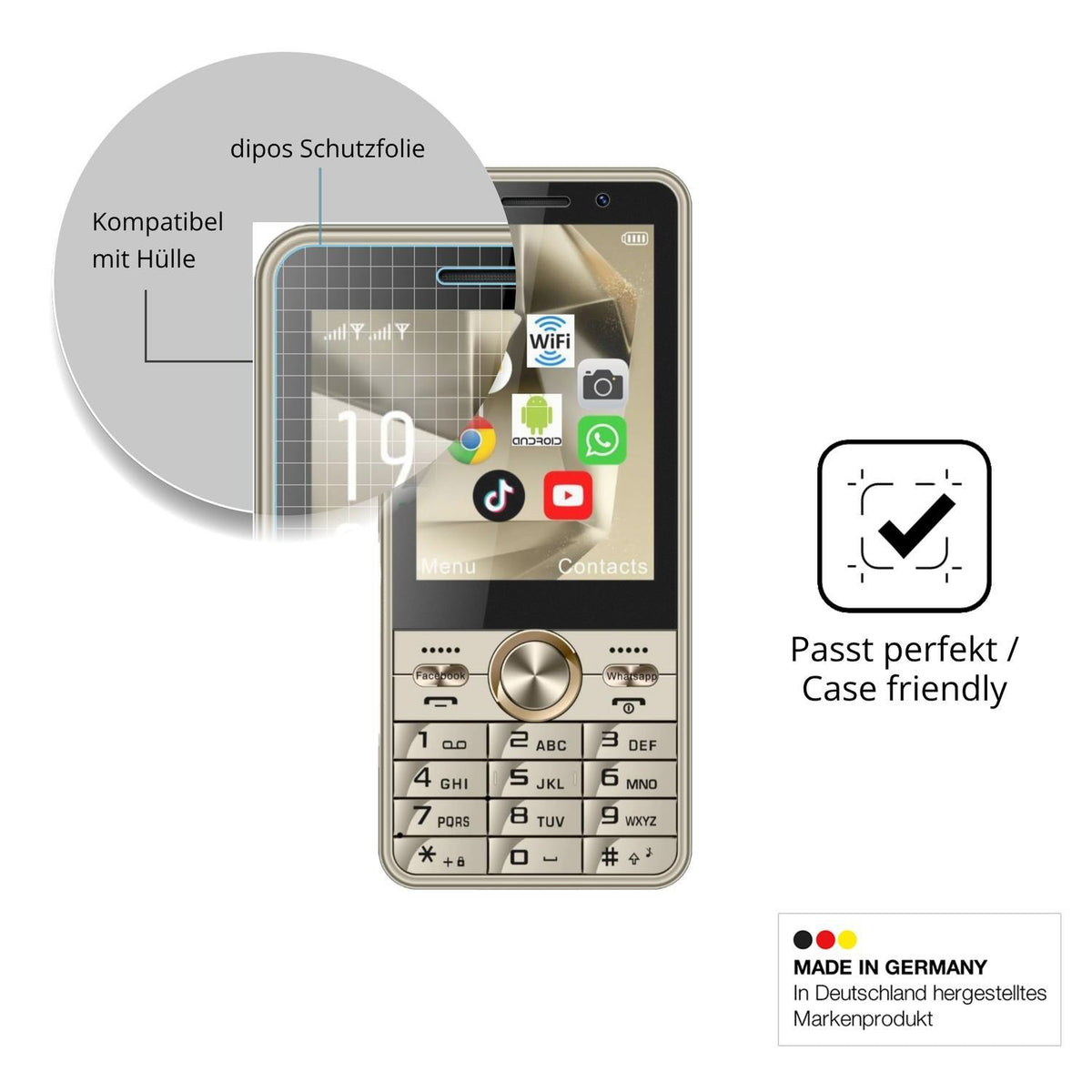 4x Schutzfolie matt für PUSOKEI Senioren-Handy 3.5 (6)