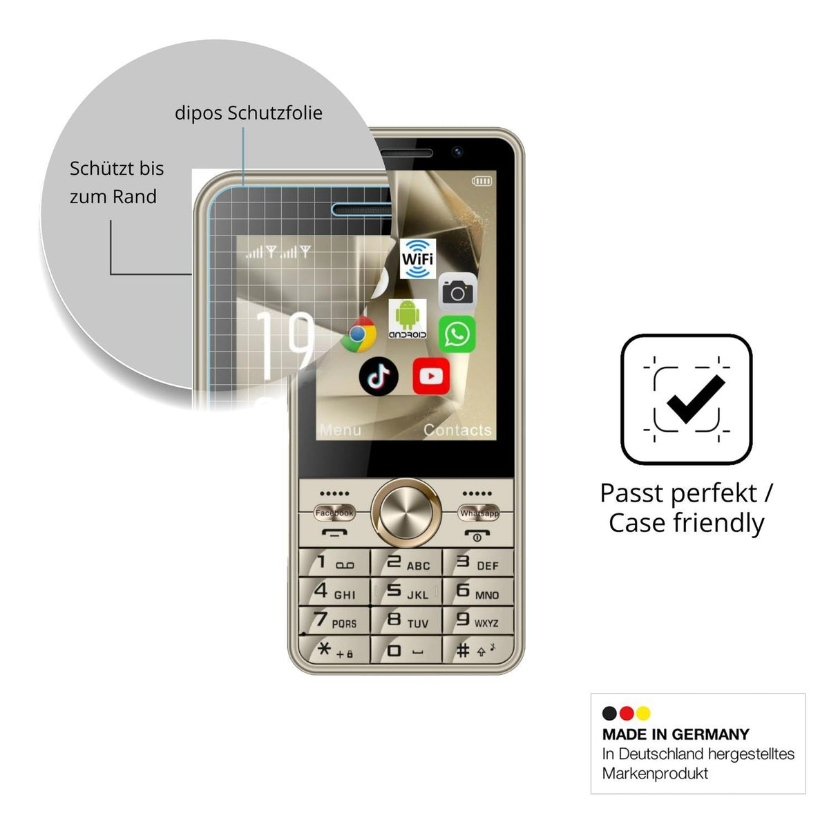 2x 9H Schutzfolie für PUSOKEI Senioren-Handy 3.5 Z (6)