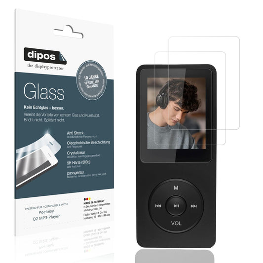 2x 9H Schutzfolie für Poeloisy Q2 MP3-Player Panze (1)
