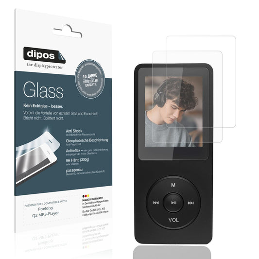 2x 9H Schutzfolie matt für Poeloisy Q2 MP3-Player  (1)