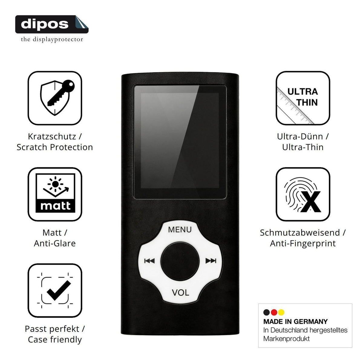 4x Schutzfolie matt für Witfoam W1 MP3-Player Disp (7)