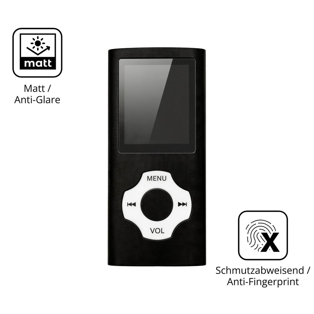 2x 9H Schutzfolie matt für Witfoam W1 MP3-Player P (5)