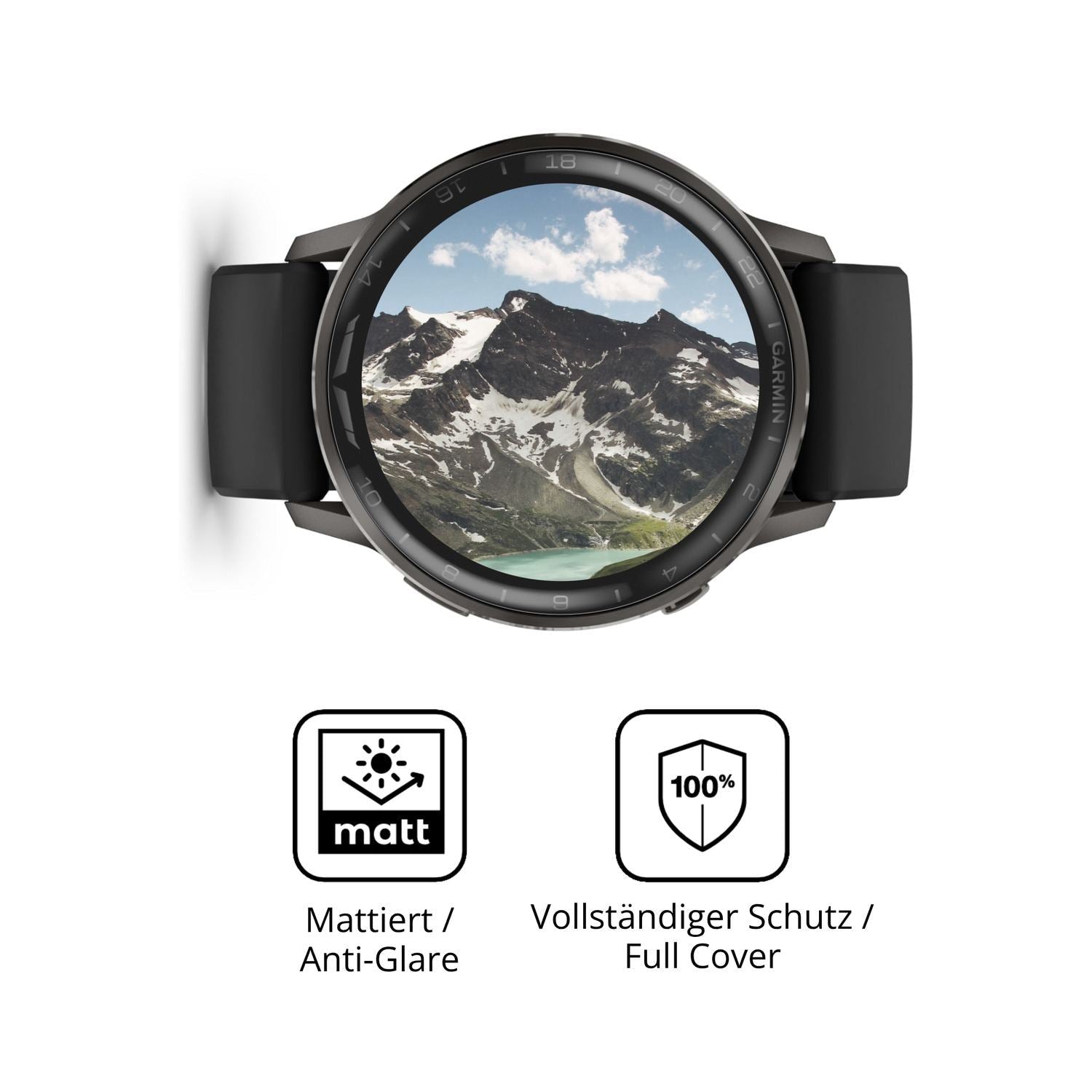 2x Full Cover Schutzfolie matt für Garmin D2 Air X (5)